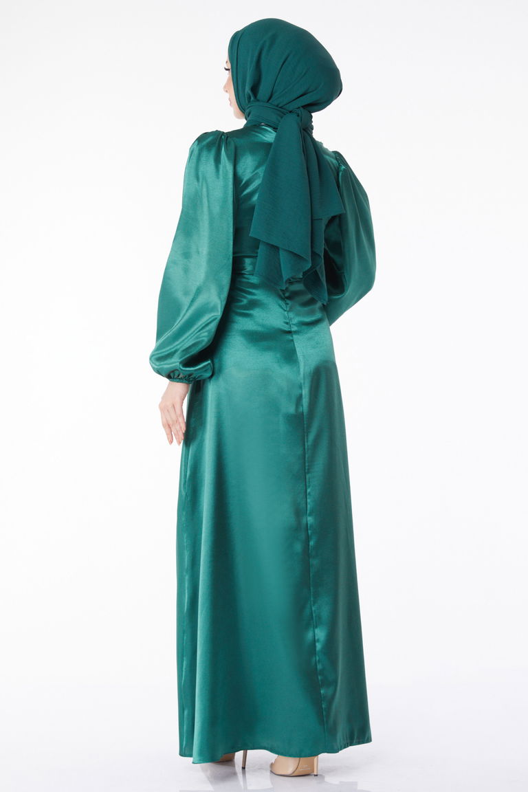 Kuşaklı Elbise Zümrüt - 13160 - TOFİSA