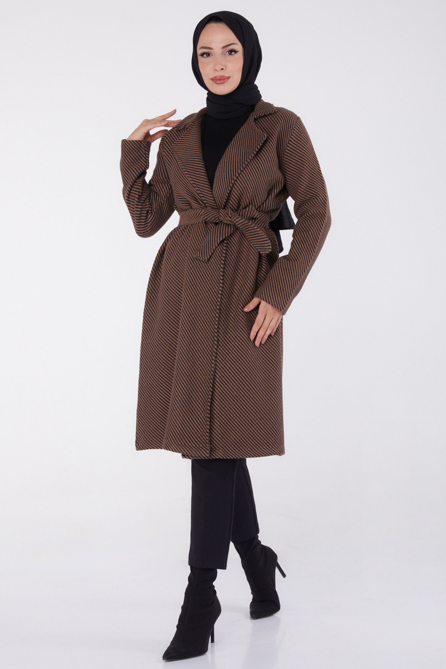 Kuşaklı Kaşe Kaban Camel - 13115 - 2