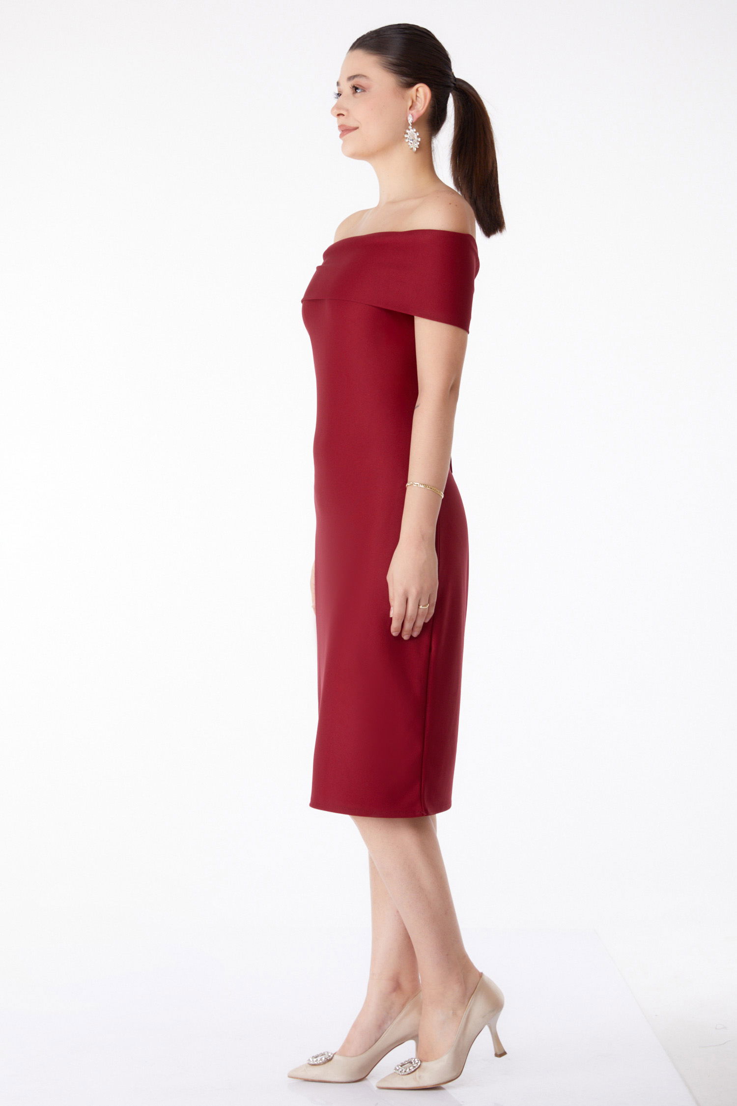 Abiye Elbise Bordo - 13187 - 4