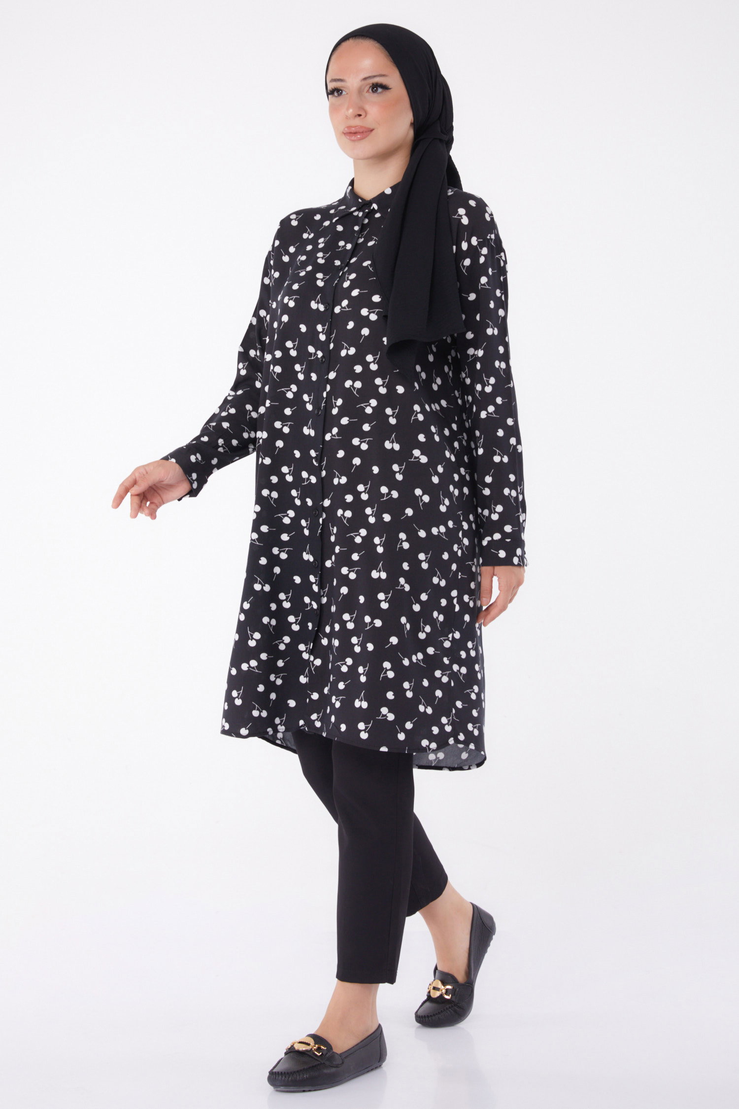 Desenli Tunik Beyaz - 26005 - 1