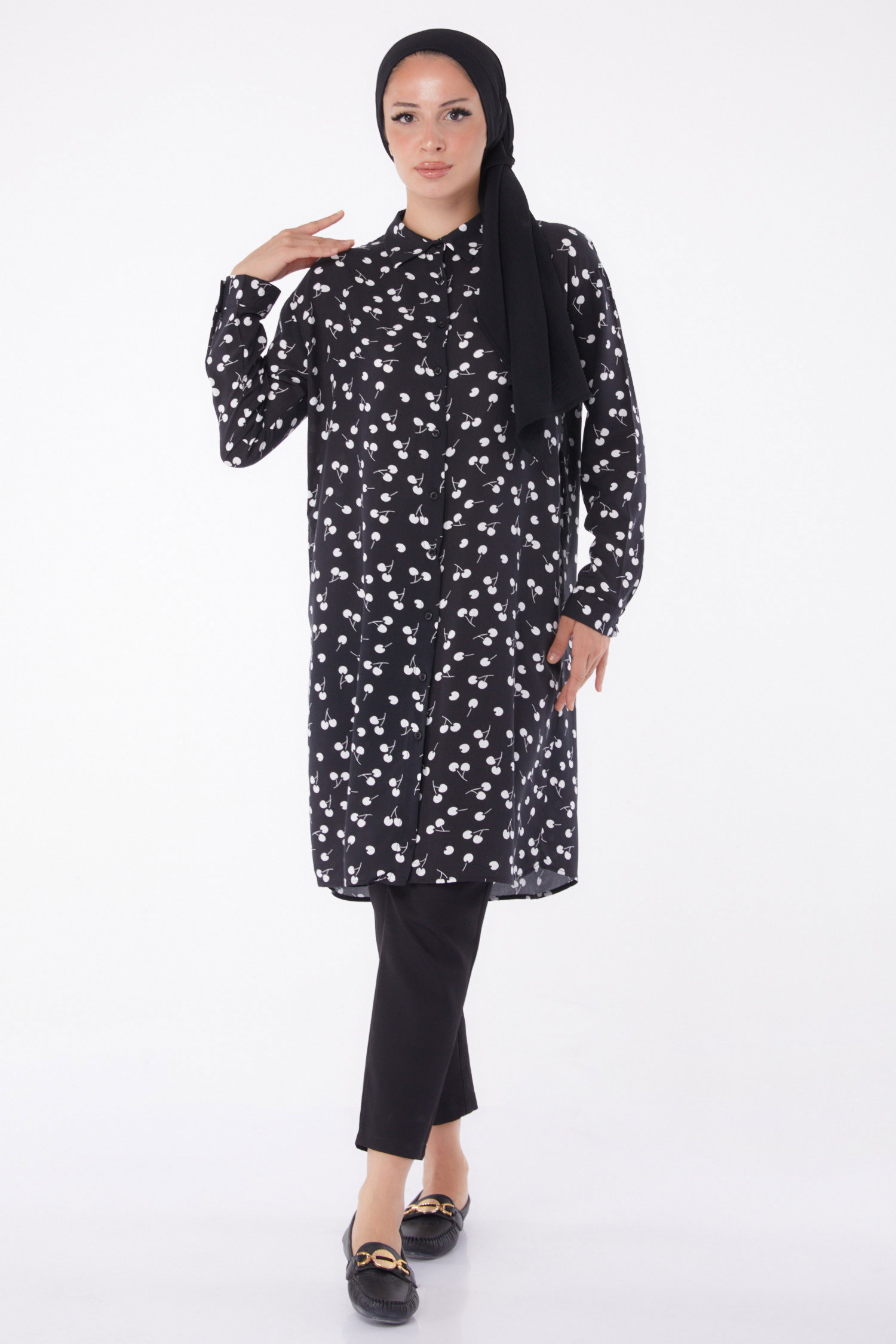 Desenli Tunik Beyaz - 26005 - 2