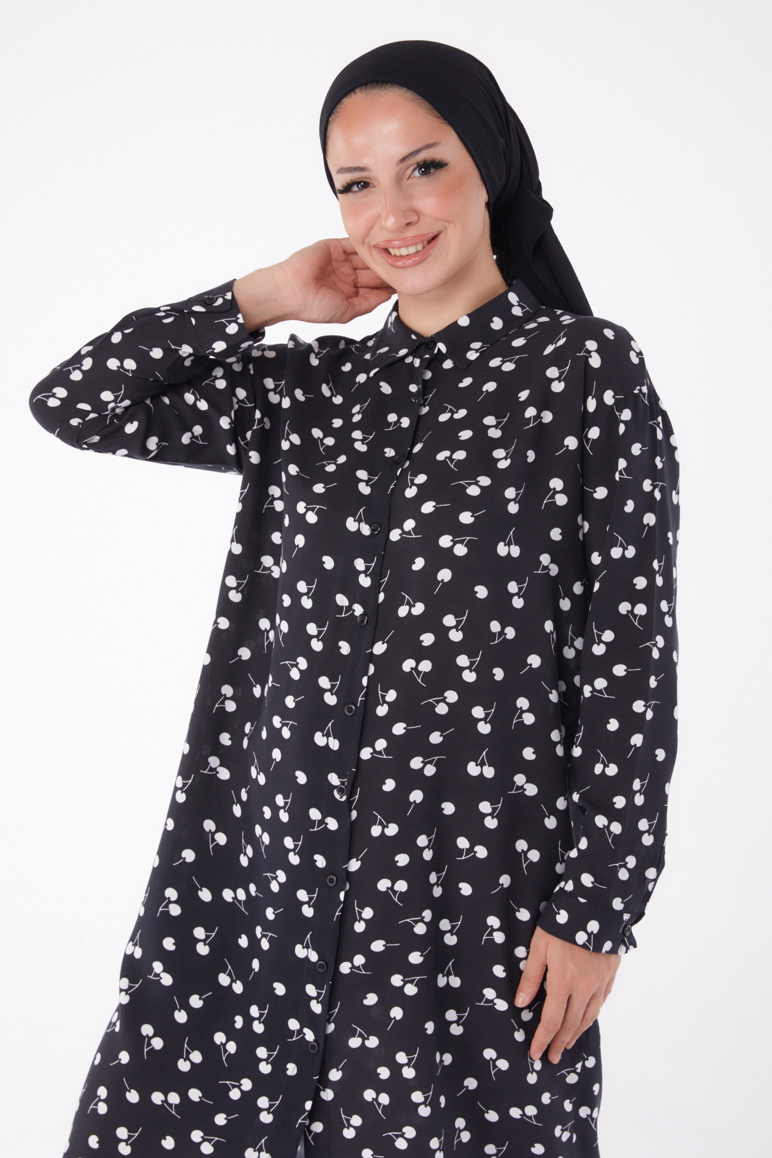 Desenli Tunik Beyaz - 26005 - 3