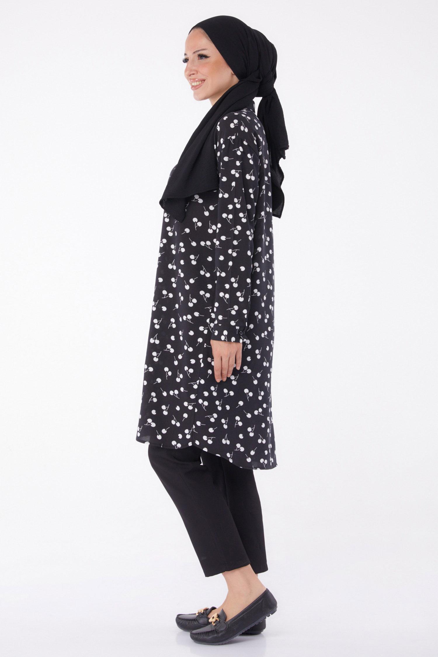 Desenli Tunik Beyaz - 26005 - 4