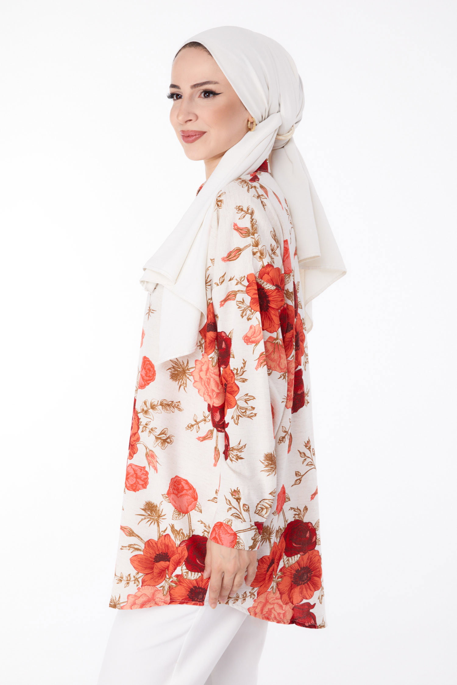 Çiçek Desenli Tunik Bordo - 25617 - 3