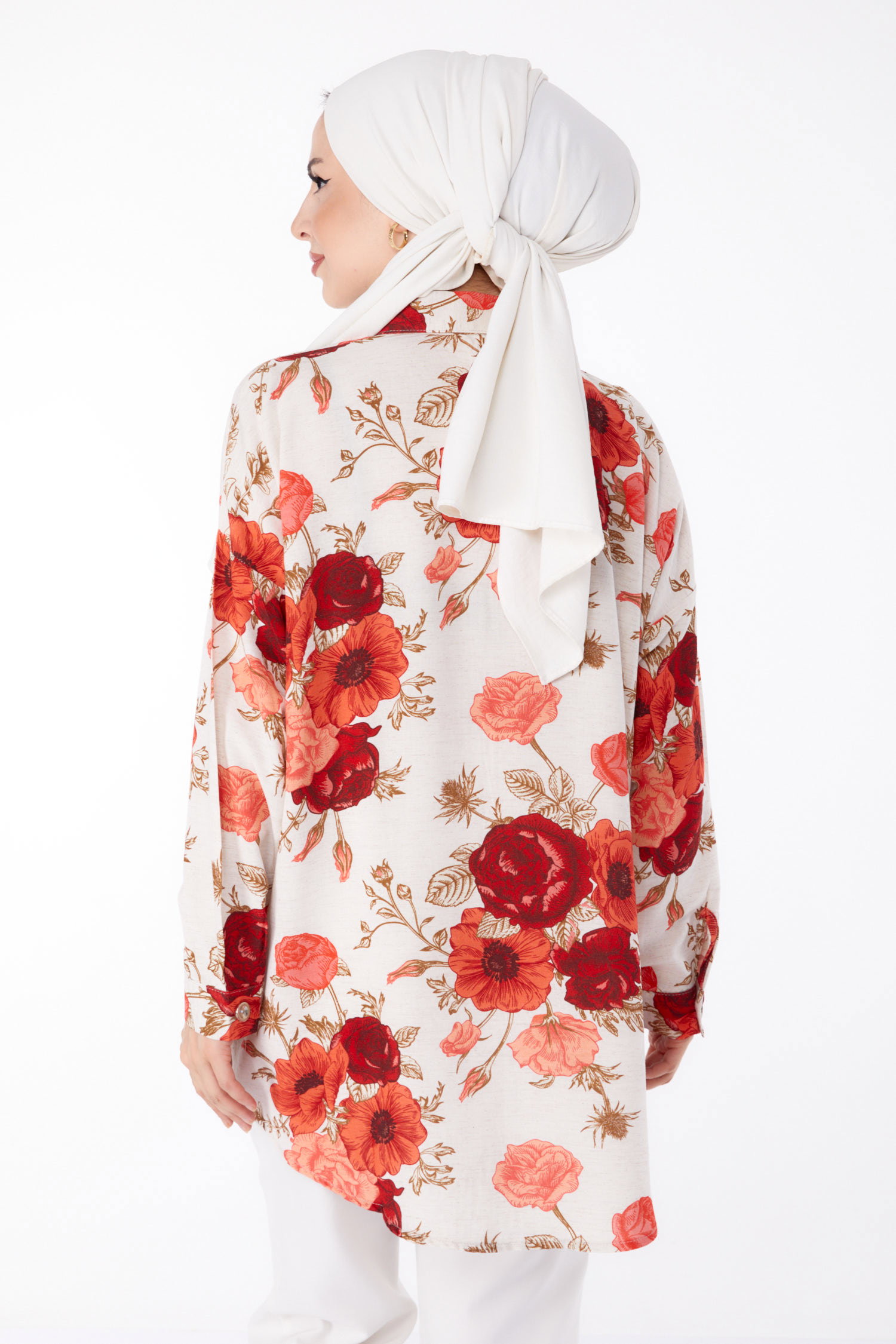 Çiçek Desenli Tunik Bordo - 25617 - 4