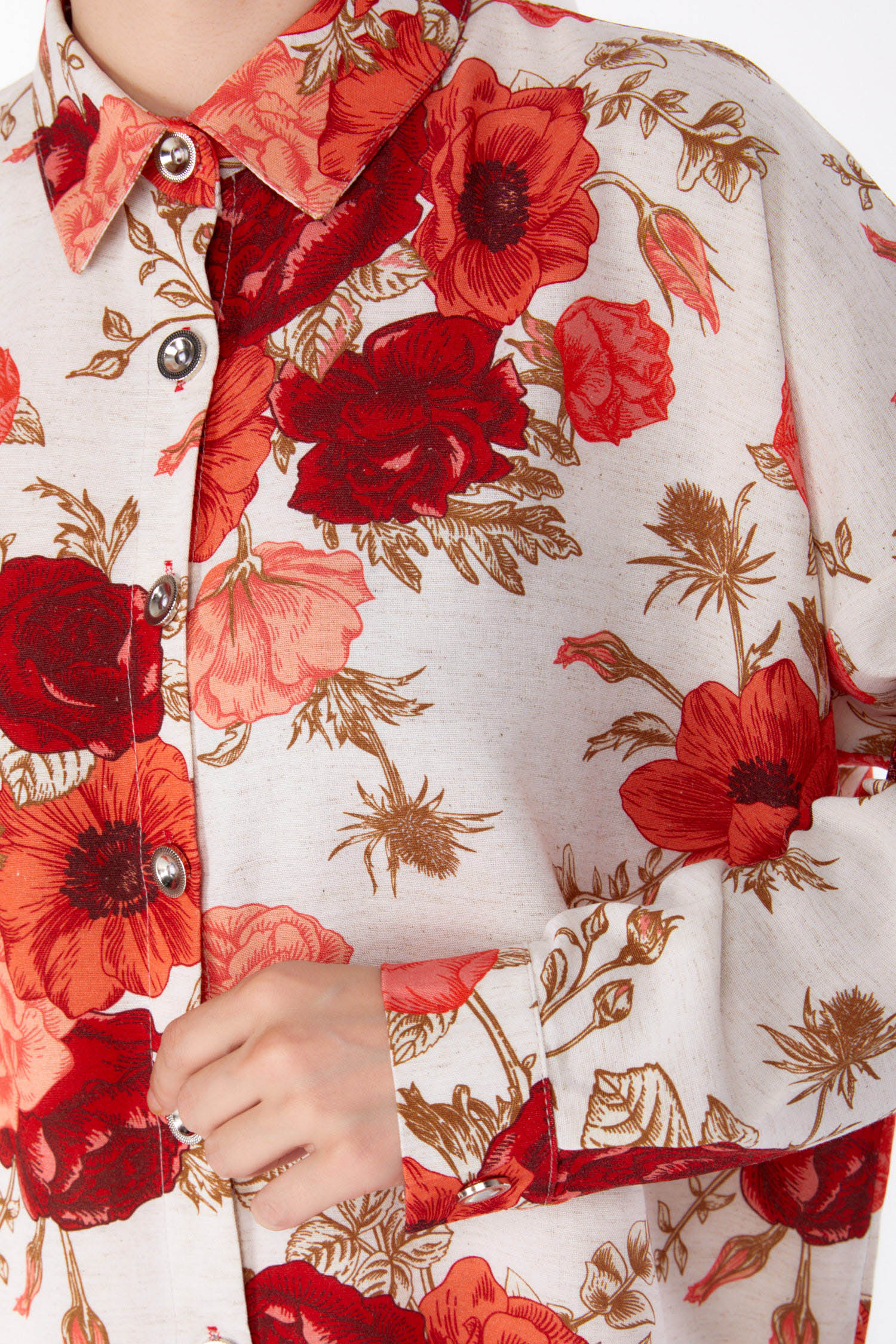 Çiçek Desenli Tunik Bordo - 25617 - 5