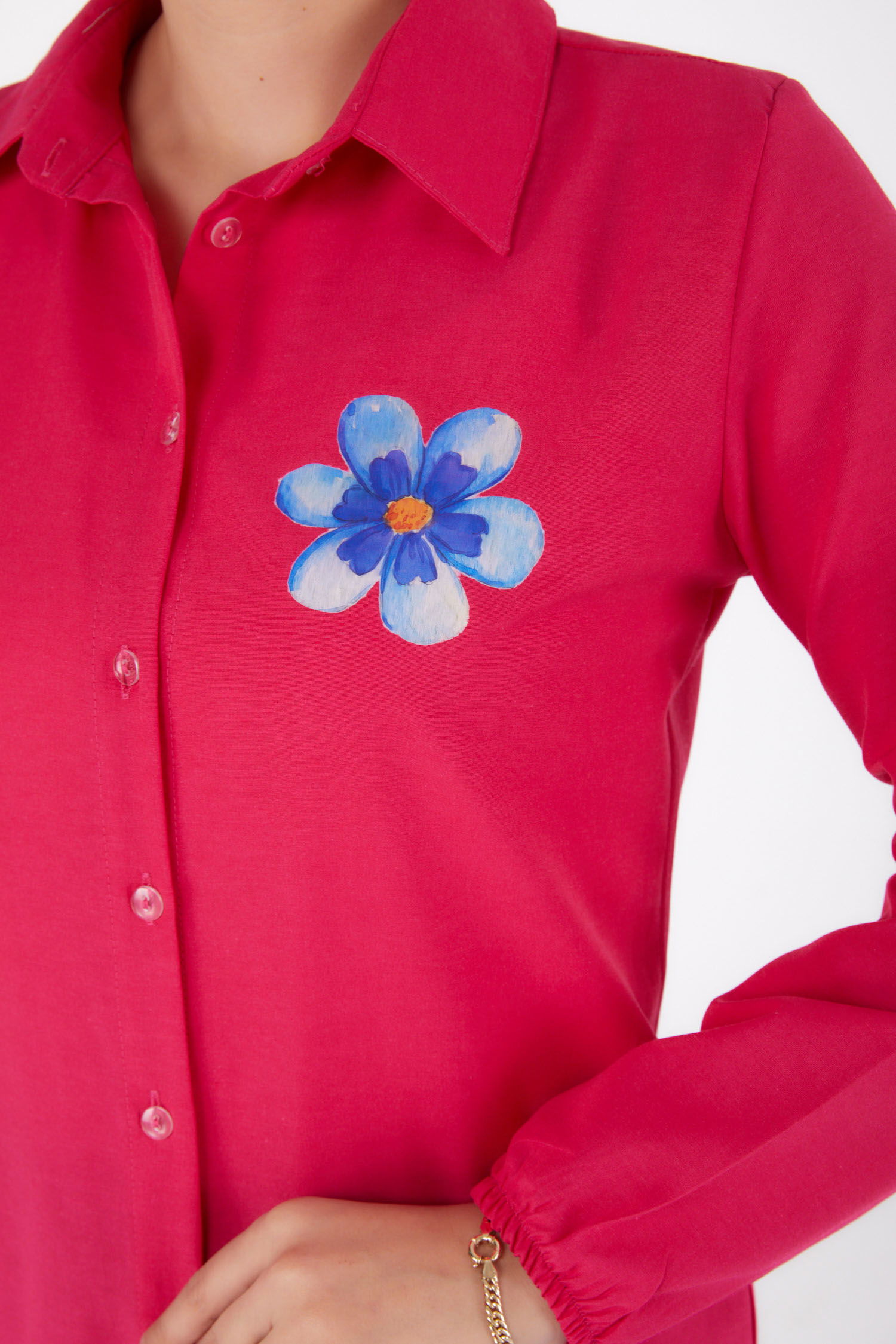 Baskılı Gömlek Fusya - 13338 - 6