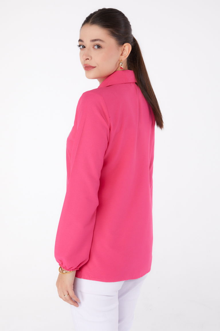 Baskılı Gömlek Fusya - 13341 - TOFİSA