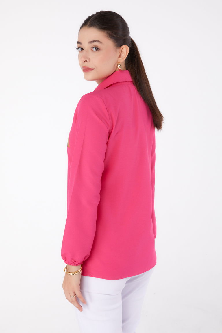 Baskılı Gömlek Fusya - 13345 - TOFİSA