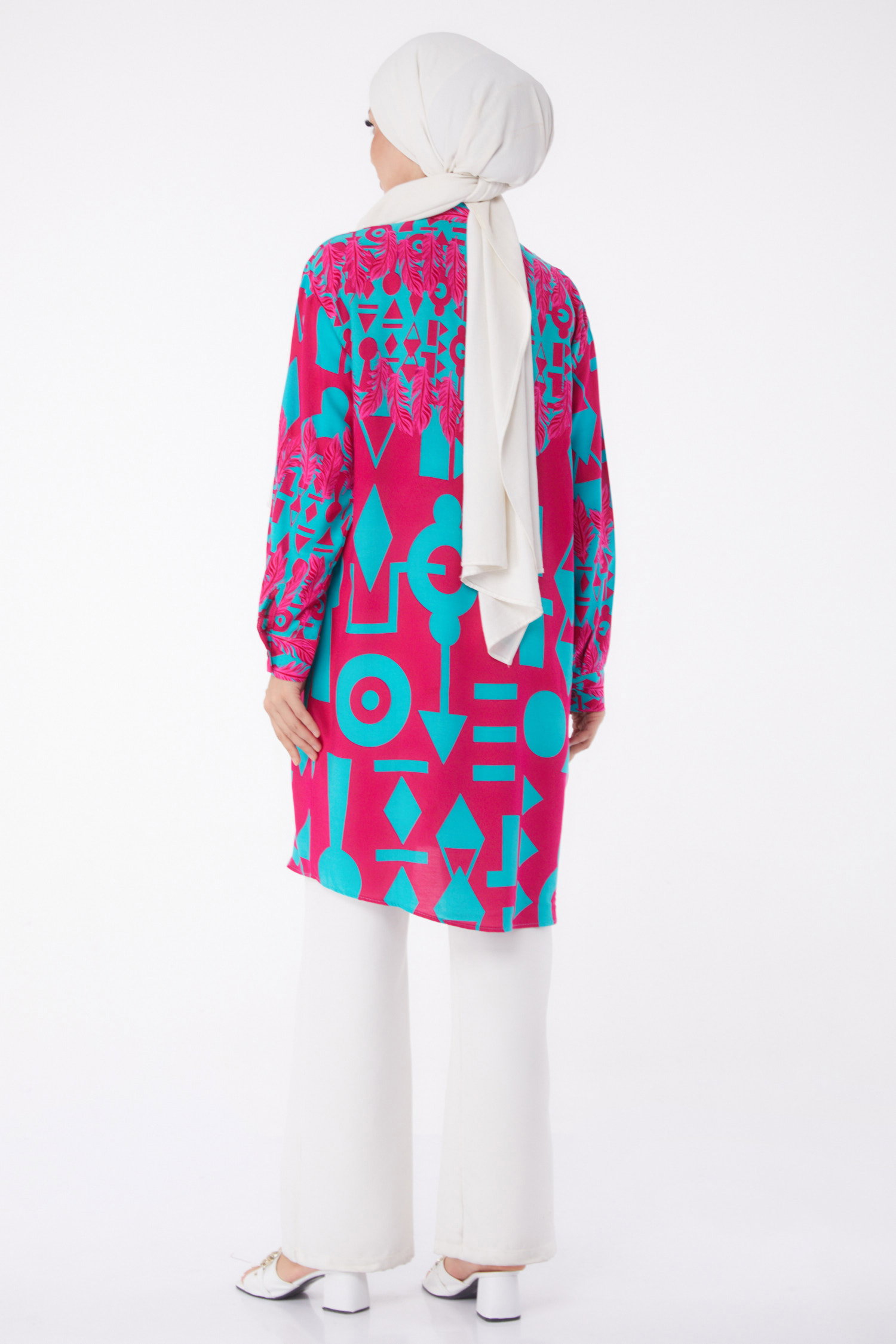Desenli Tunik Fusya - 26003 - 5