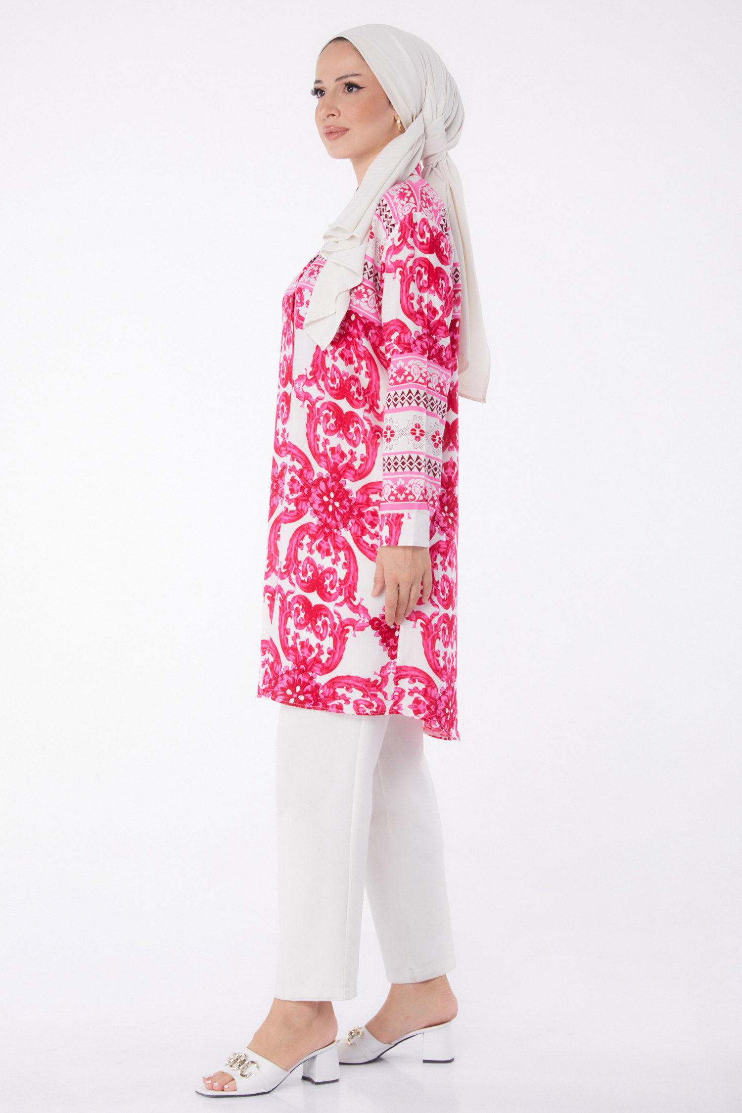 Desenli Tunik Fusya - 26006 - 4