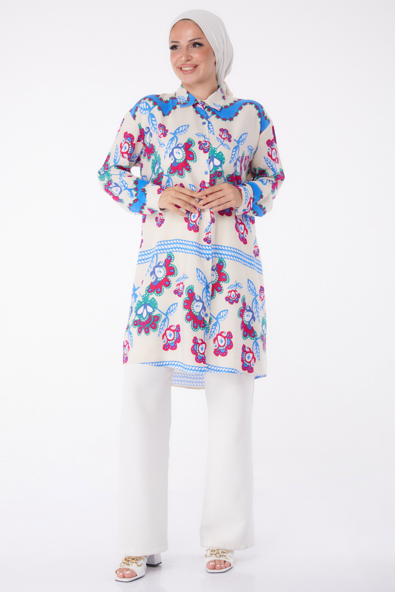 Desenli Tunik Fusya - 26008 - 3