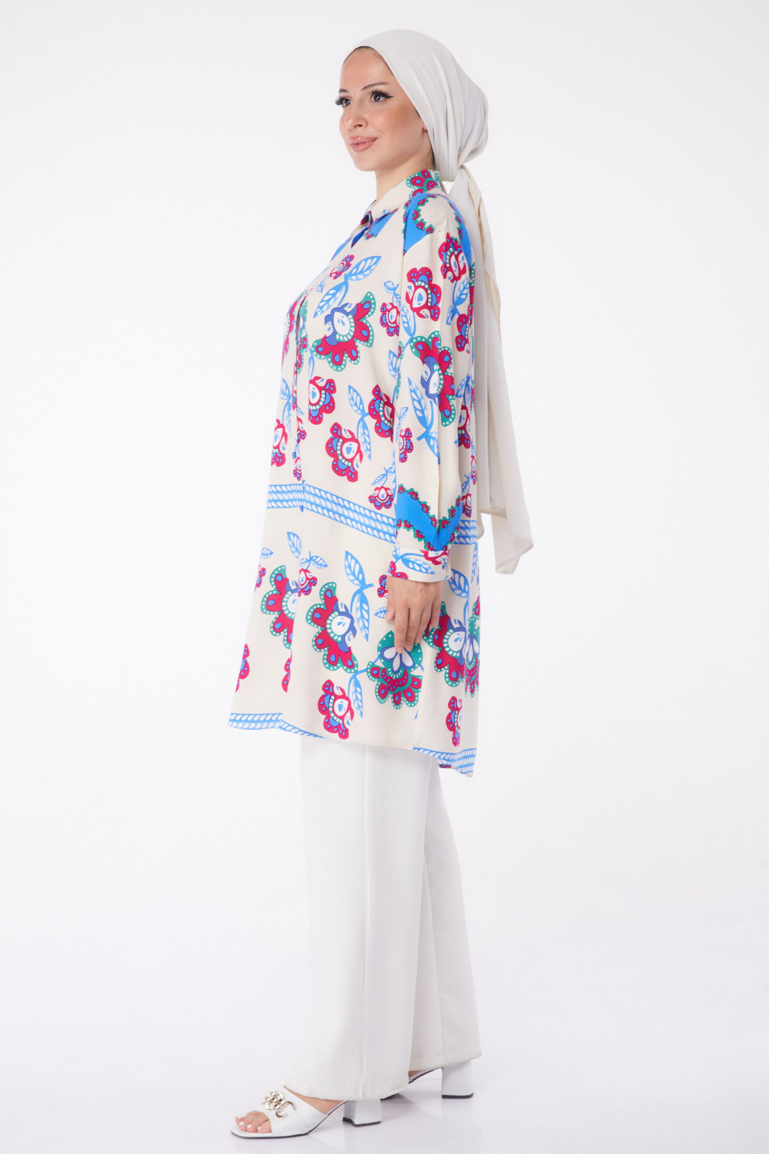 Desenli Tunik Fusya - 26008 - 4