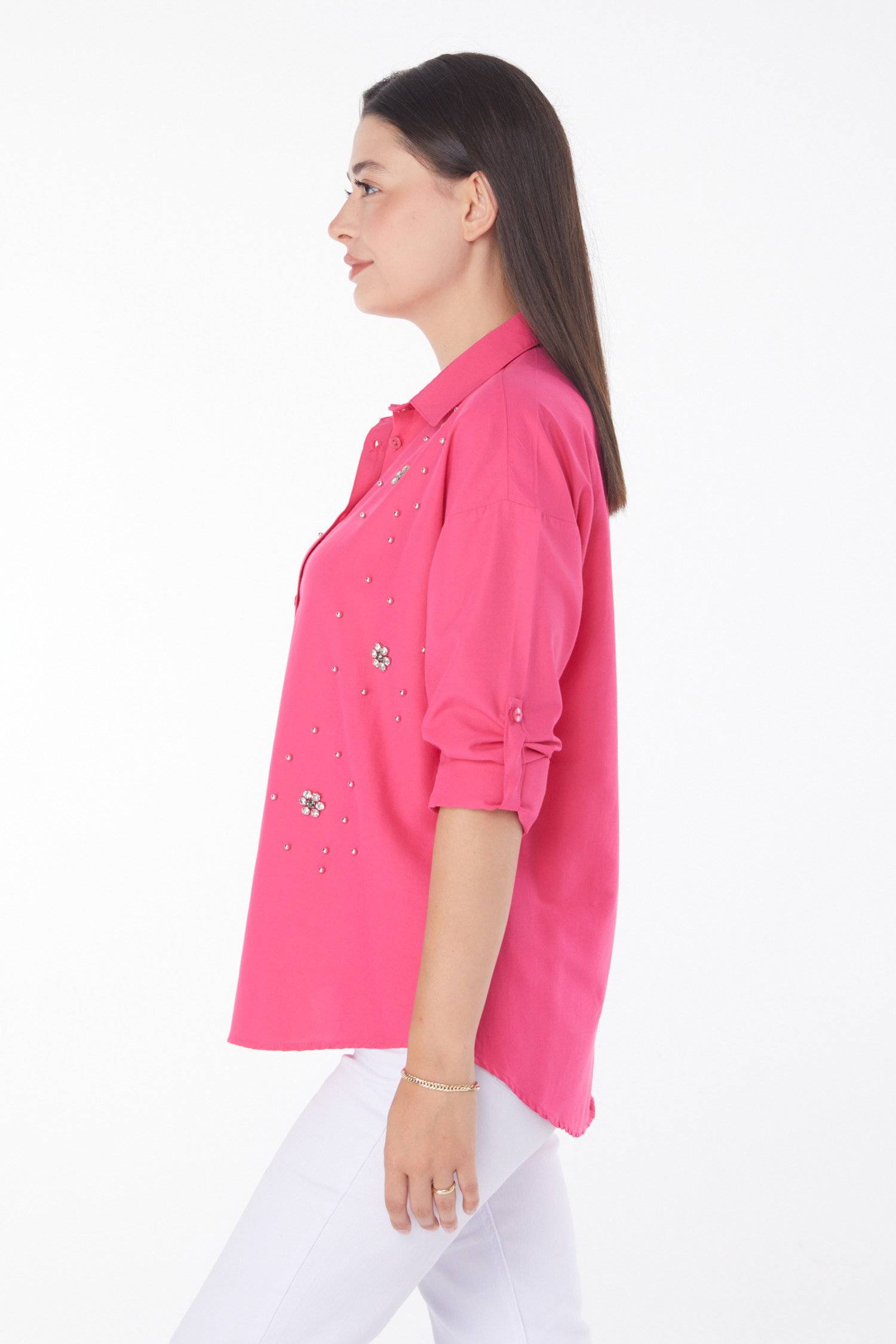 Taşlı Gömlek Fusya - 25910 - 4