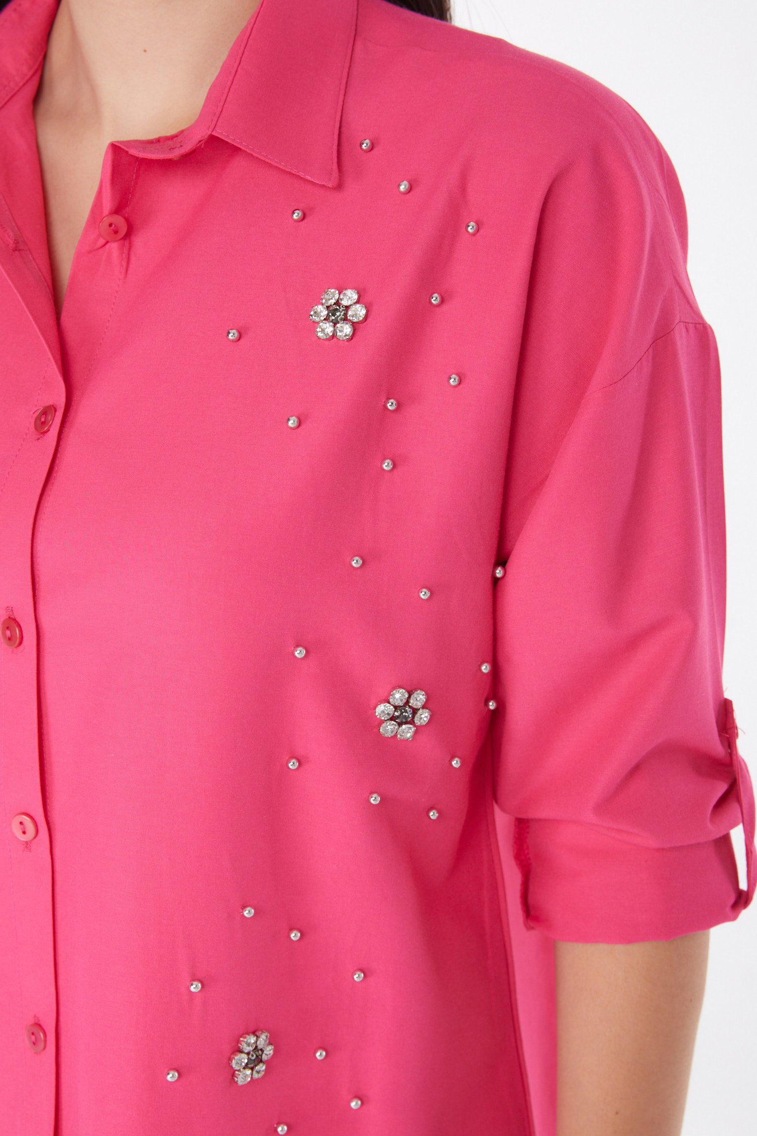 Taşlı Gömlek Fusya - 25910 - 6
