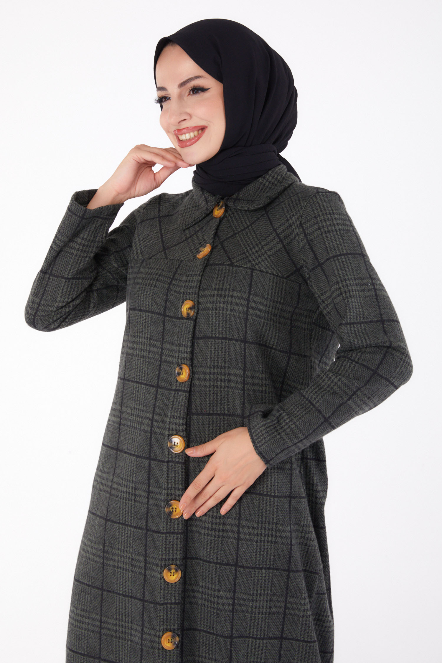 Düğmelı Kap Haki - 13308 - 3