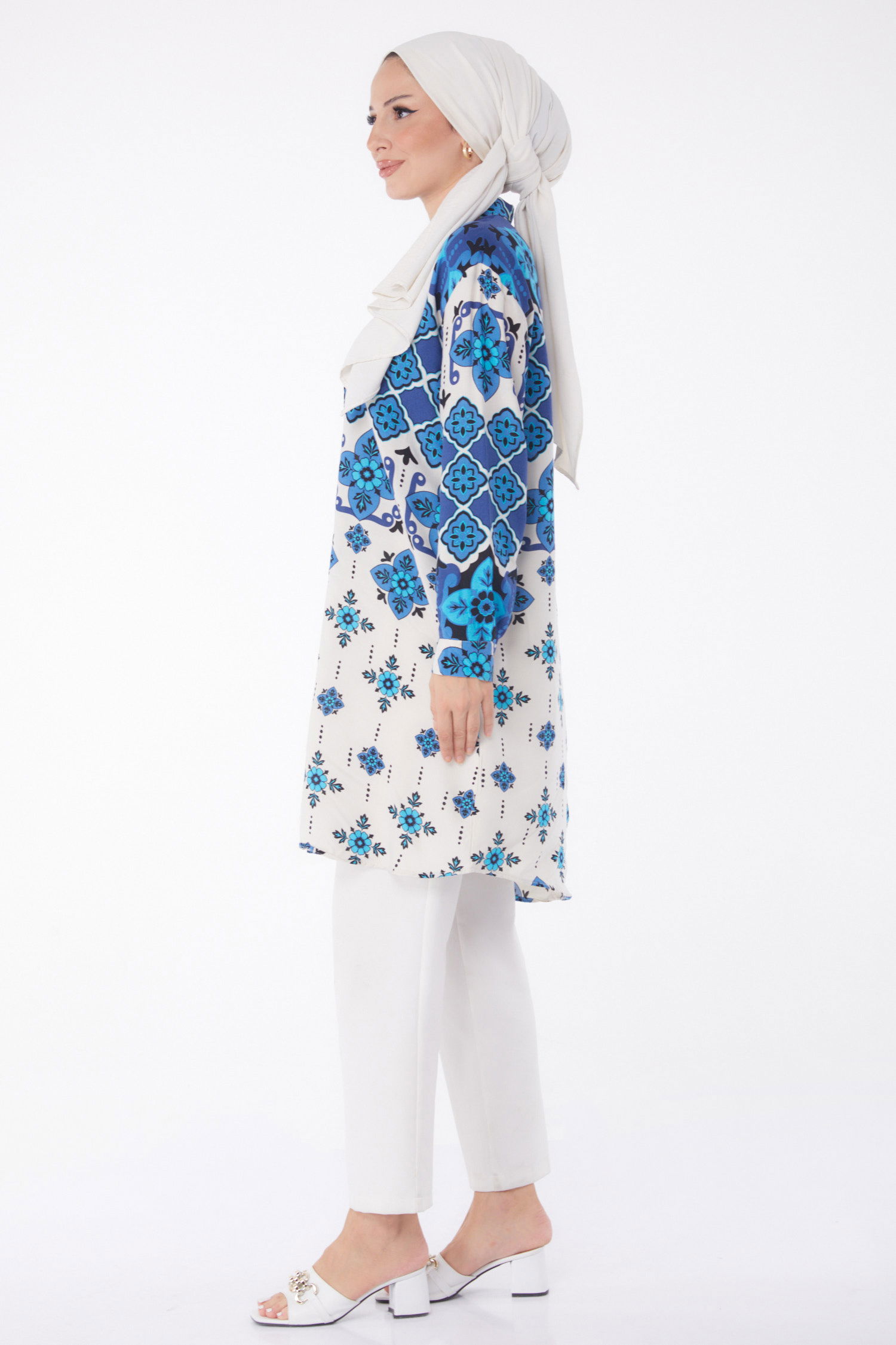 Desenli Tunik Indigo - 26004 - 4