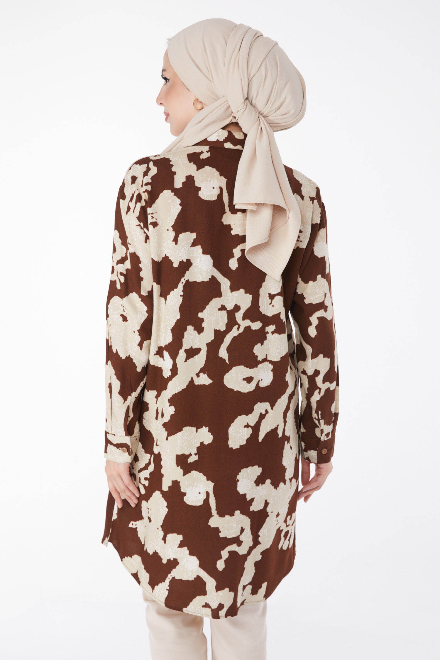 Desenli Tunik Kahve - 25605 - 5