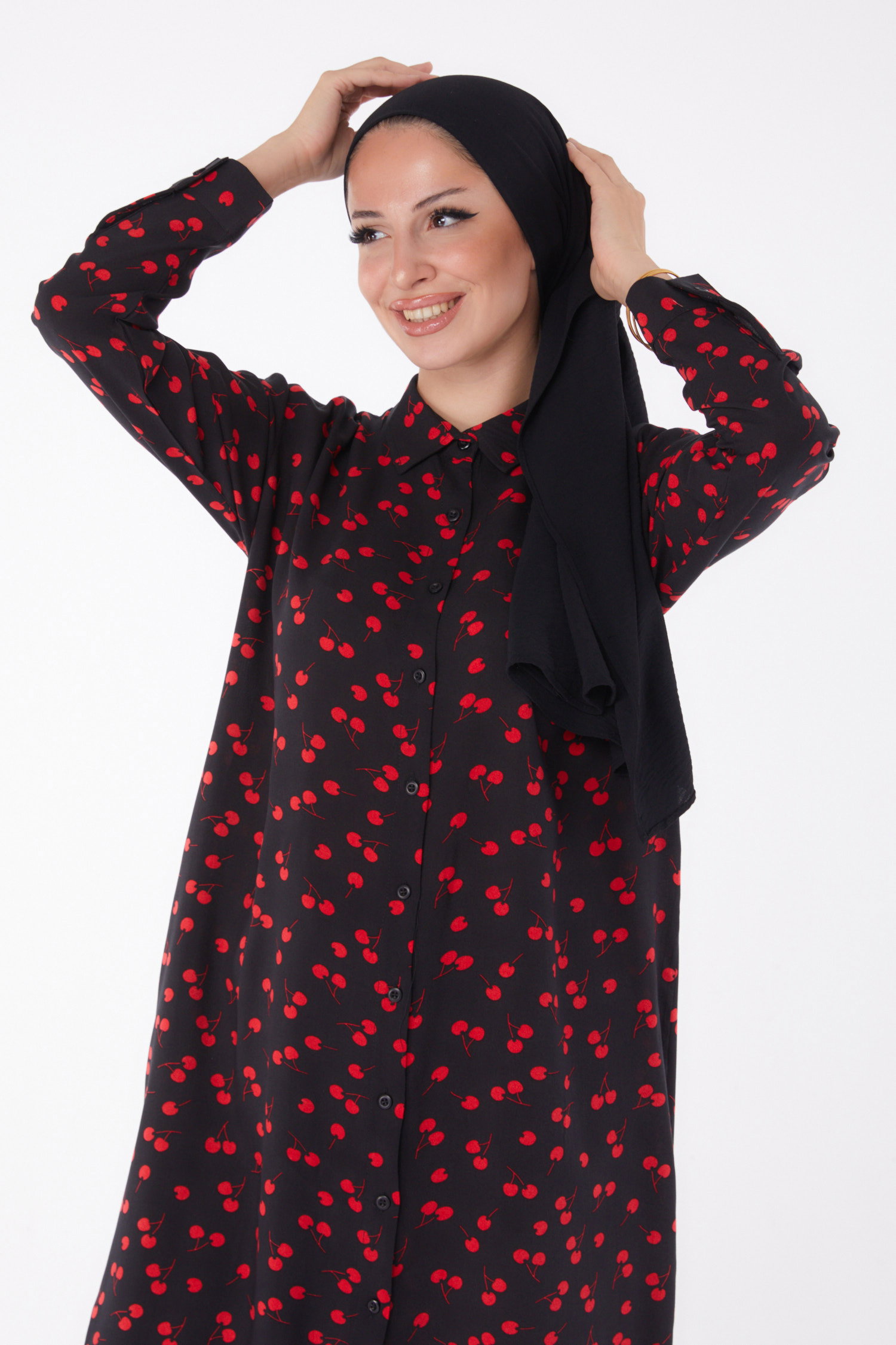 Desenli Tunik Kirmizi - 26005 - 1