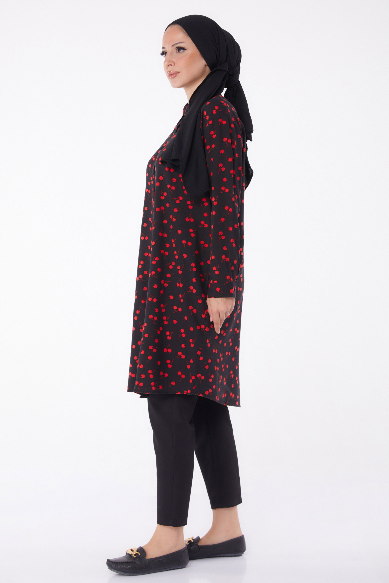 Desenli Tunik Kirmizi - 26005 - 4