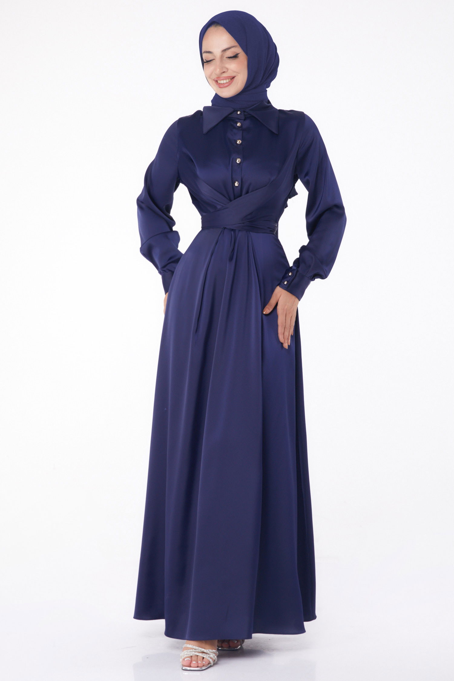 Abiye Elbise Lacivert - 26194 - 4