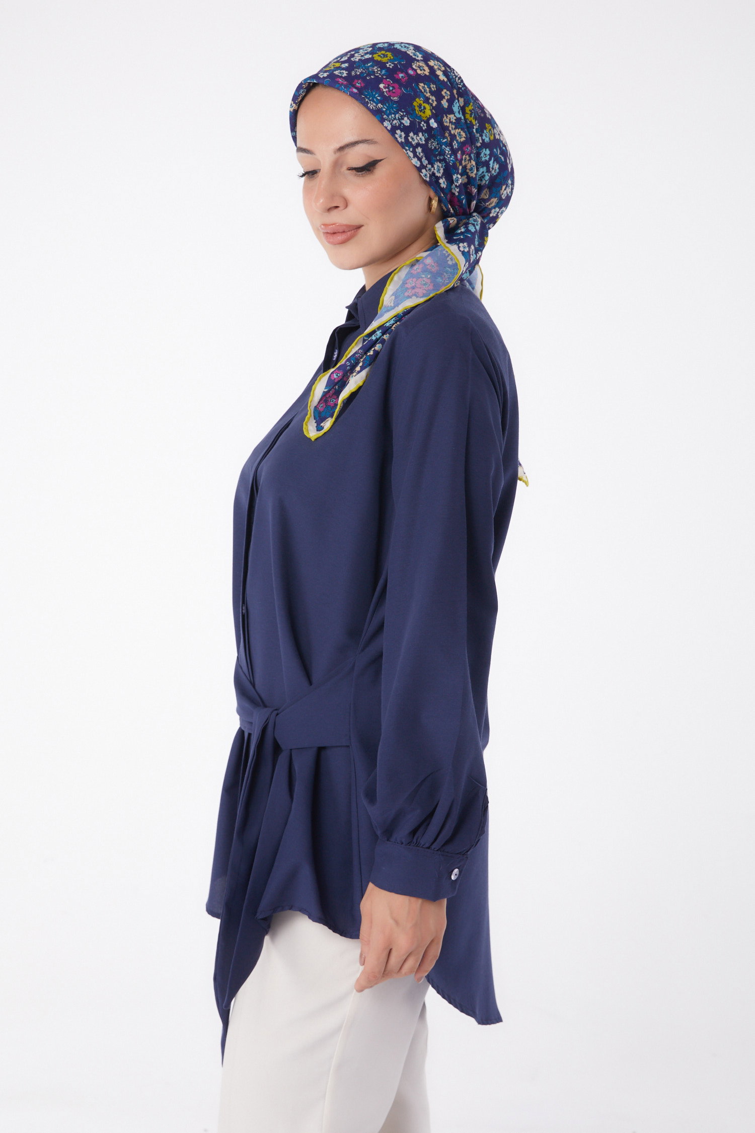 Bağcık Detaylı Tunik Lacivert - 13250 - 3