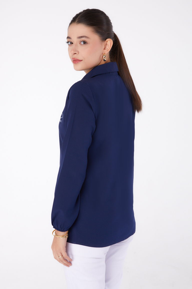 Baskılı Gömlek Lacivert - 13342 - TOFİSA