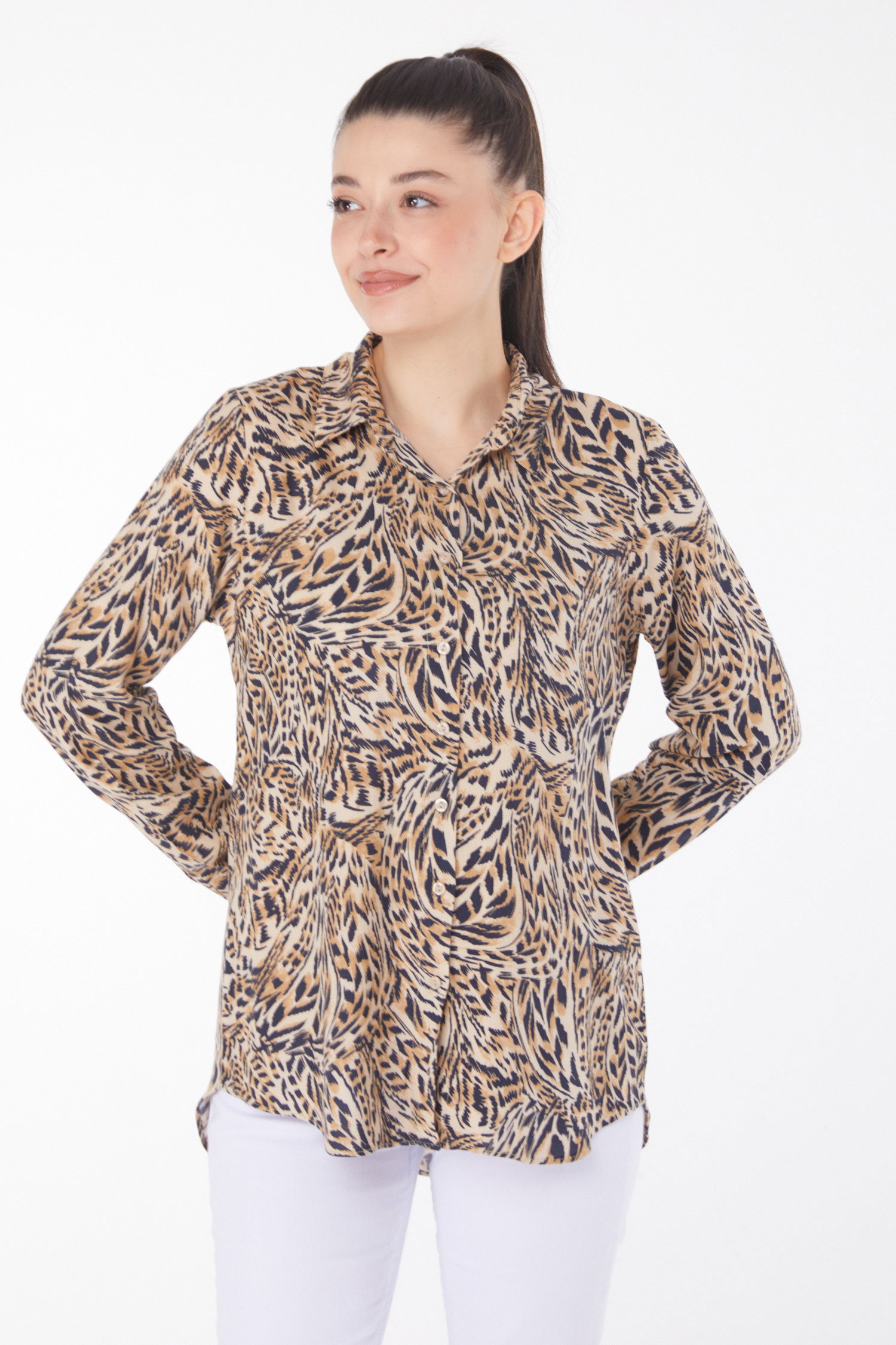 Desenli Gömlek Leopar - 25868 - 3