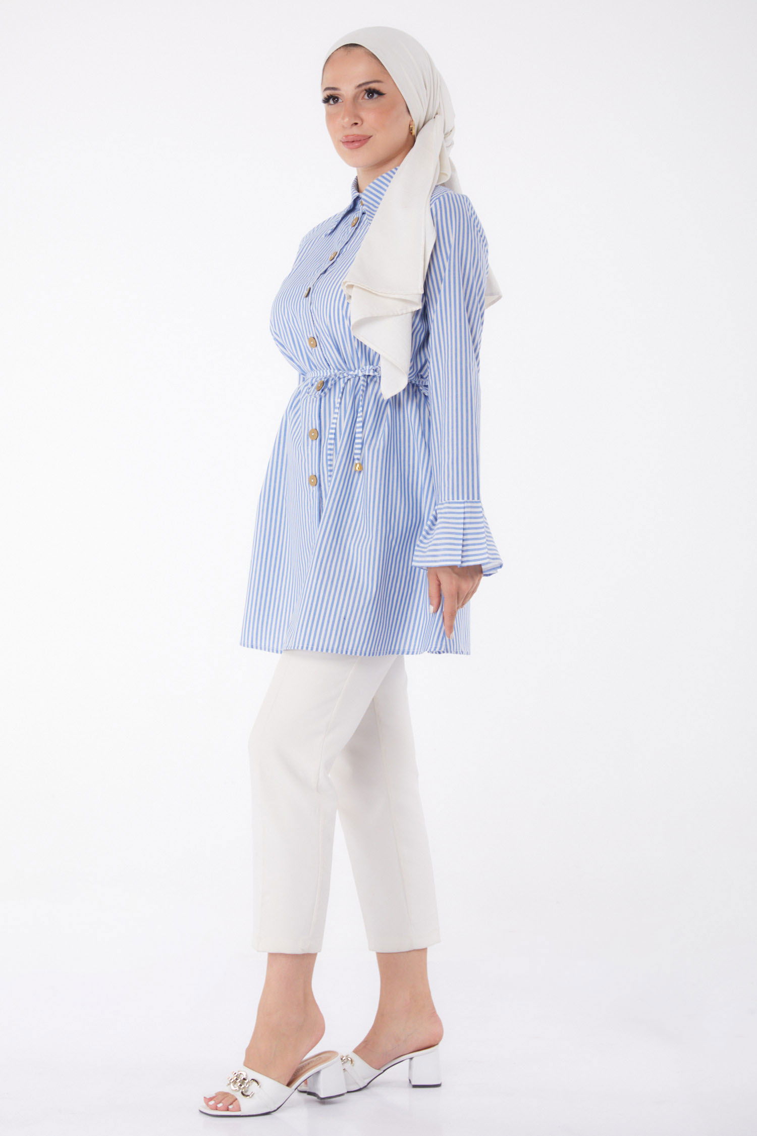 Çizgili Tunik Mavi - 13272 - 4