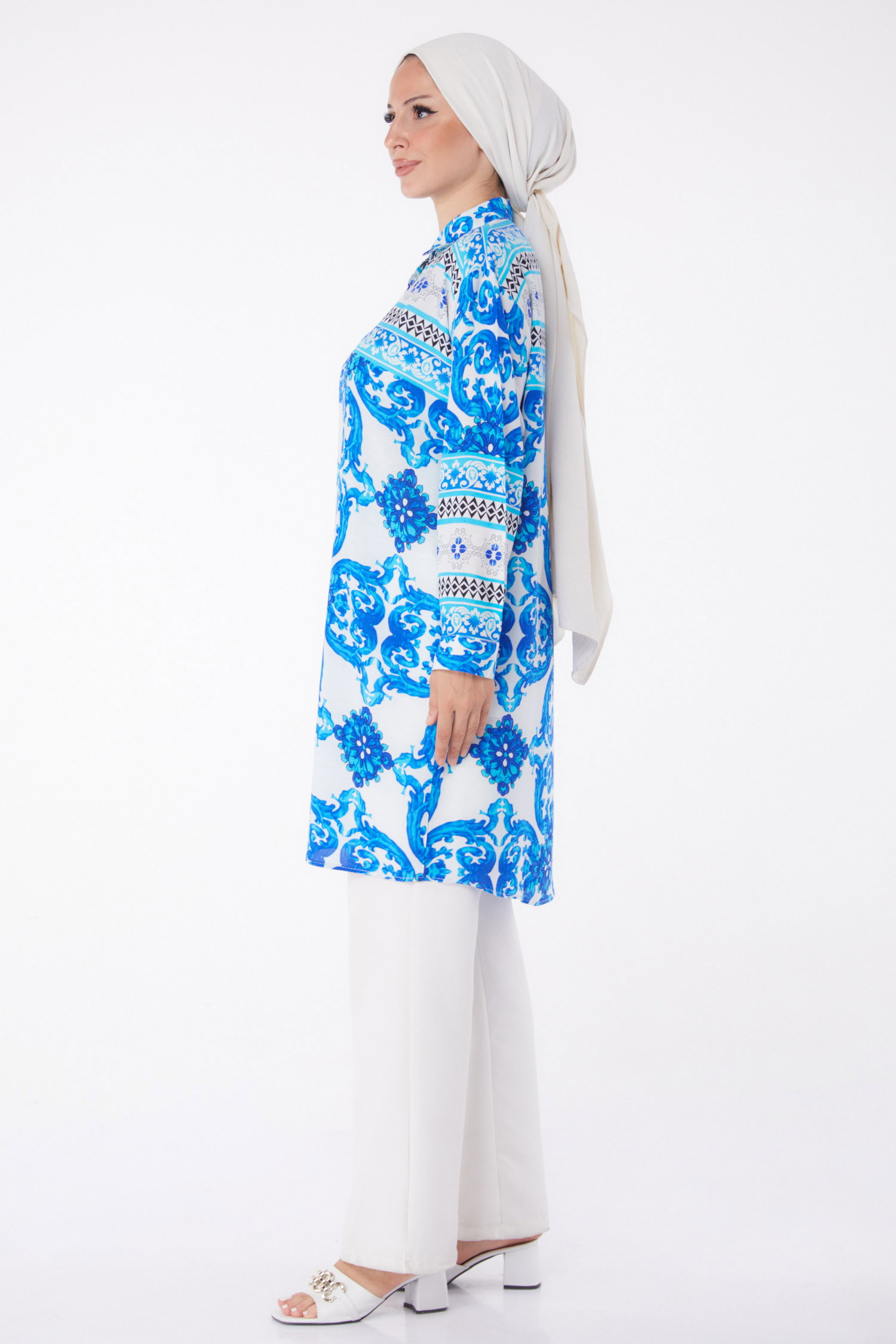 Desenli Tunik Mavi - 26006 - 4