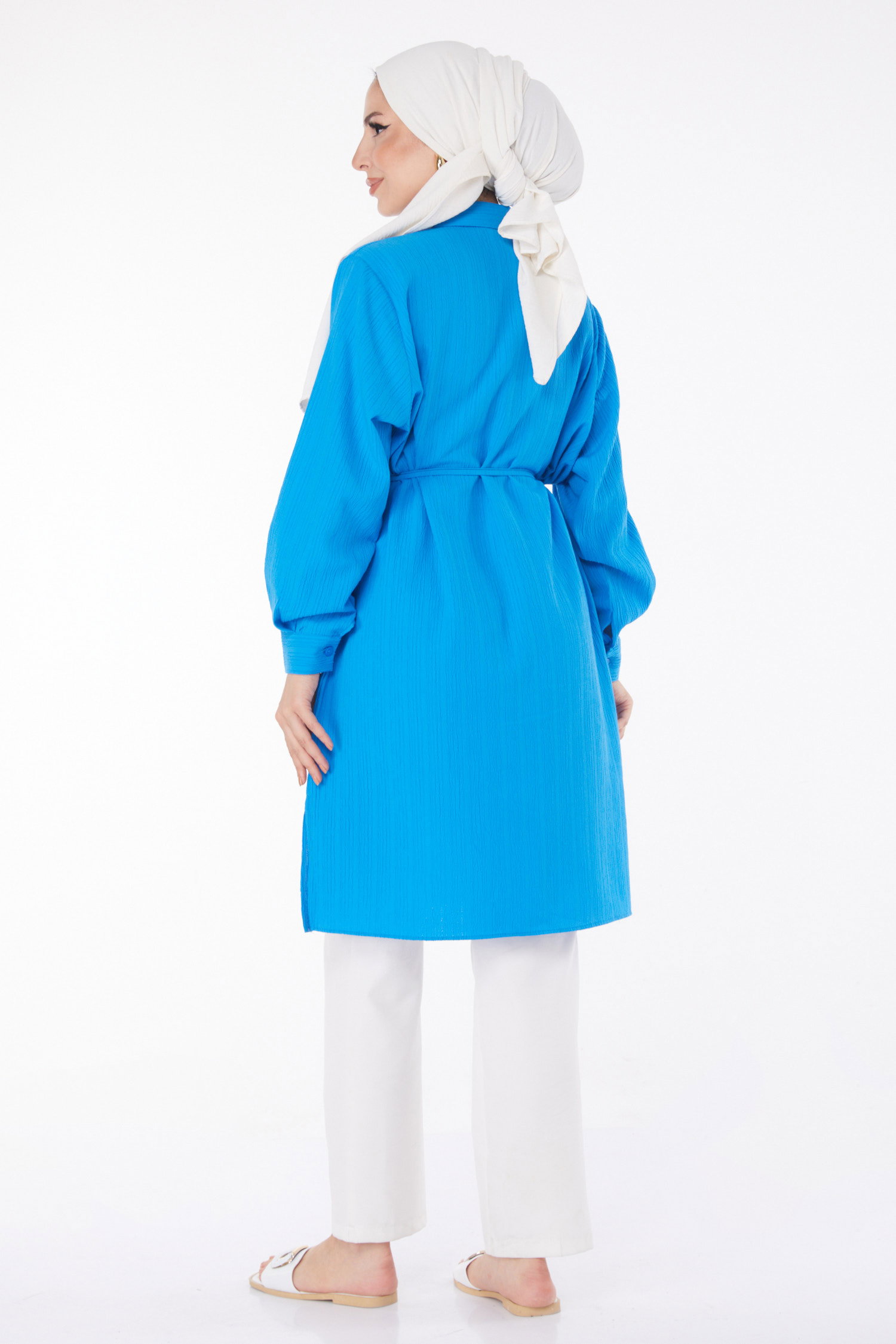 Kuşaklı Tunik Mavi - 25889 - 5