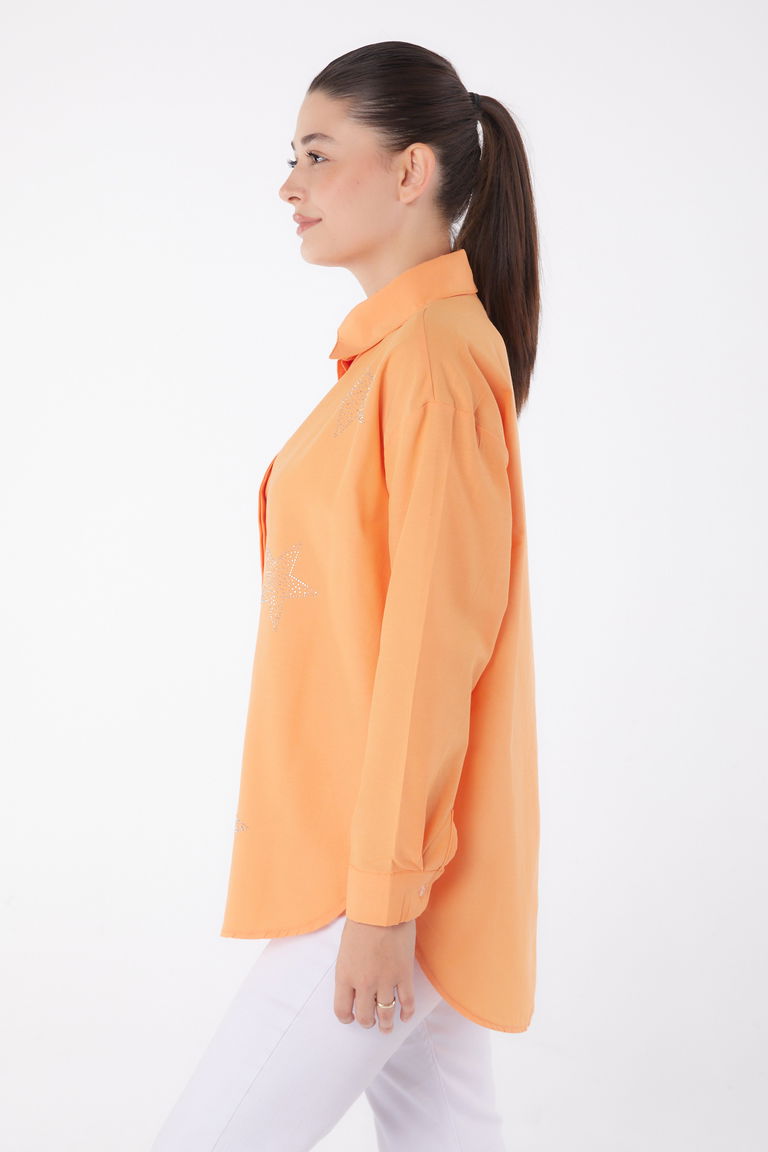 Yıldız Taşlı Gömlek Oranj - 13255 - TOFİSA