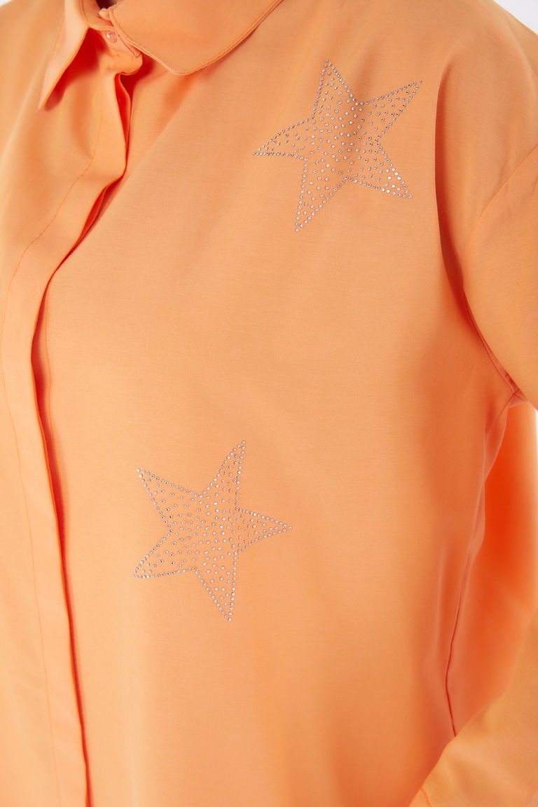 Yıldız Taşlı Gömlek Oranj - 13255 - TOFİSA