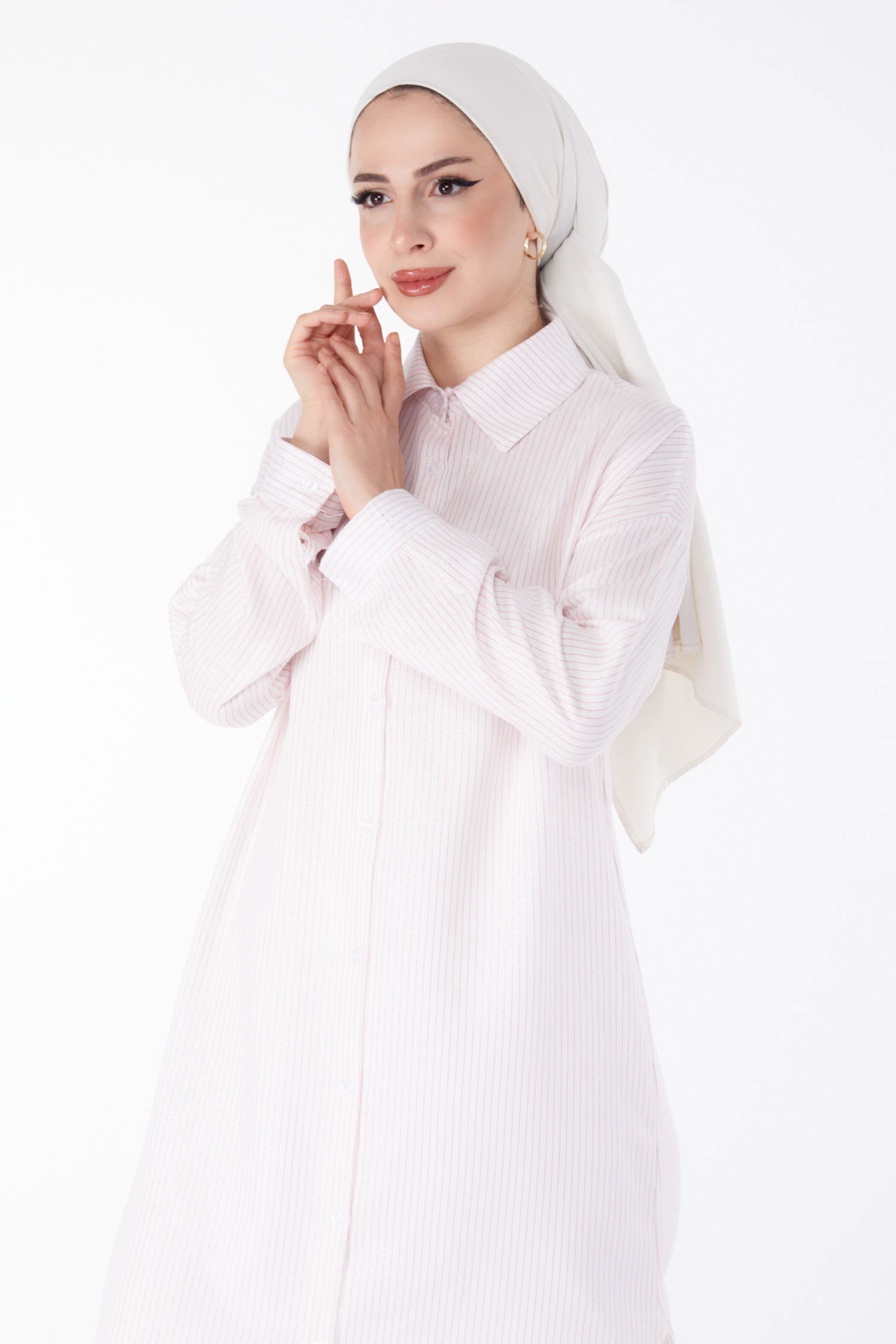 Çizgili Tunik Pembe - 25495 - 1