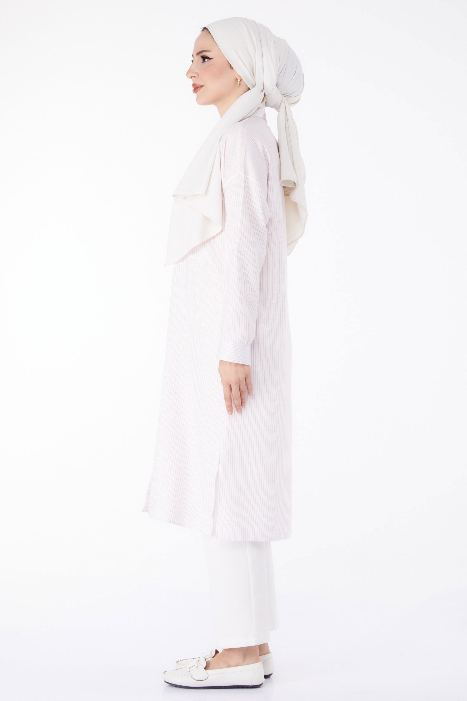 Çizgili Tunik Pembe - 25495 - 4