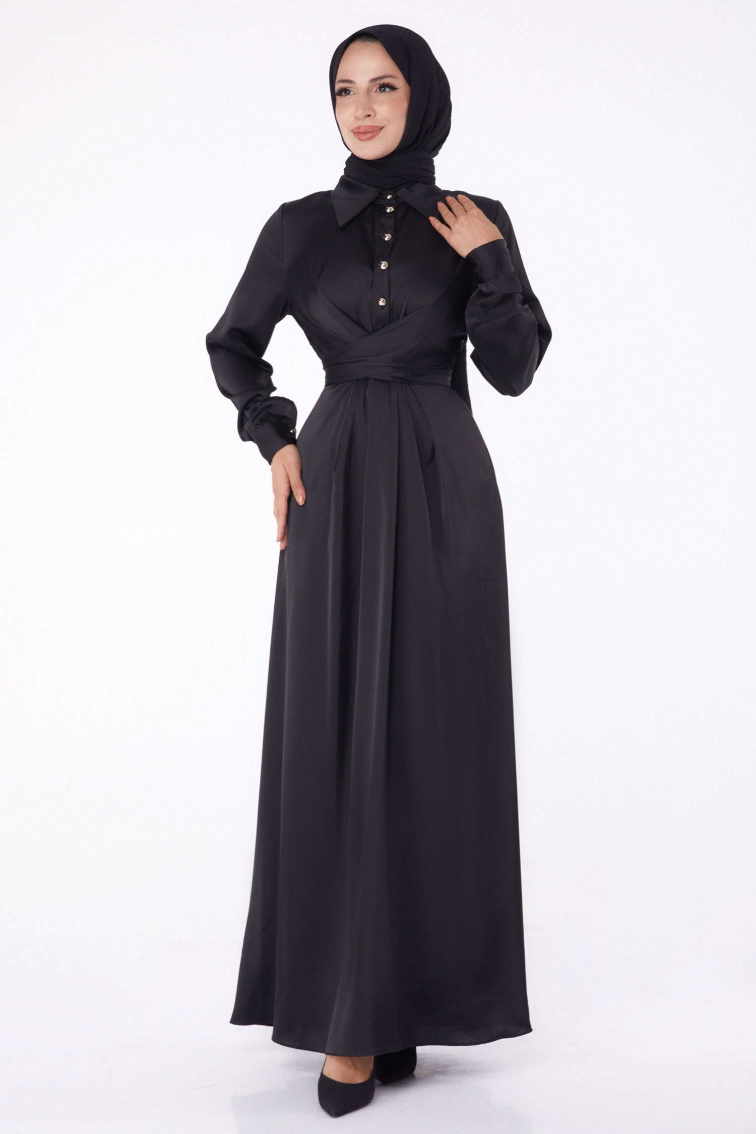 Abiye Elbise Siyah - 26194 - 1