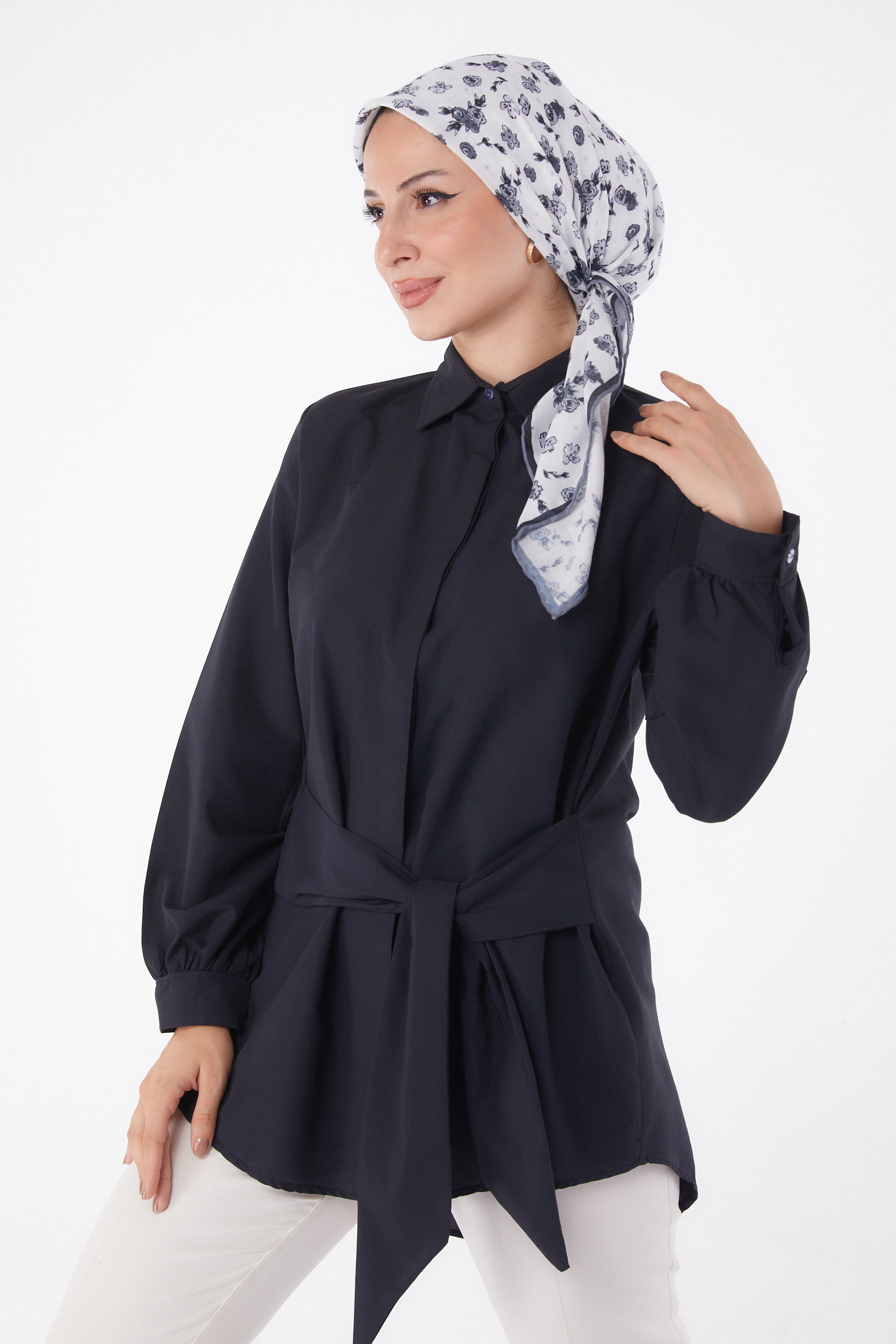 Bağcık Detaylı Tunik Siyah - 13250 - 2