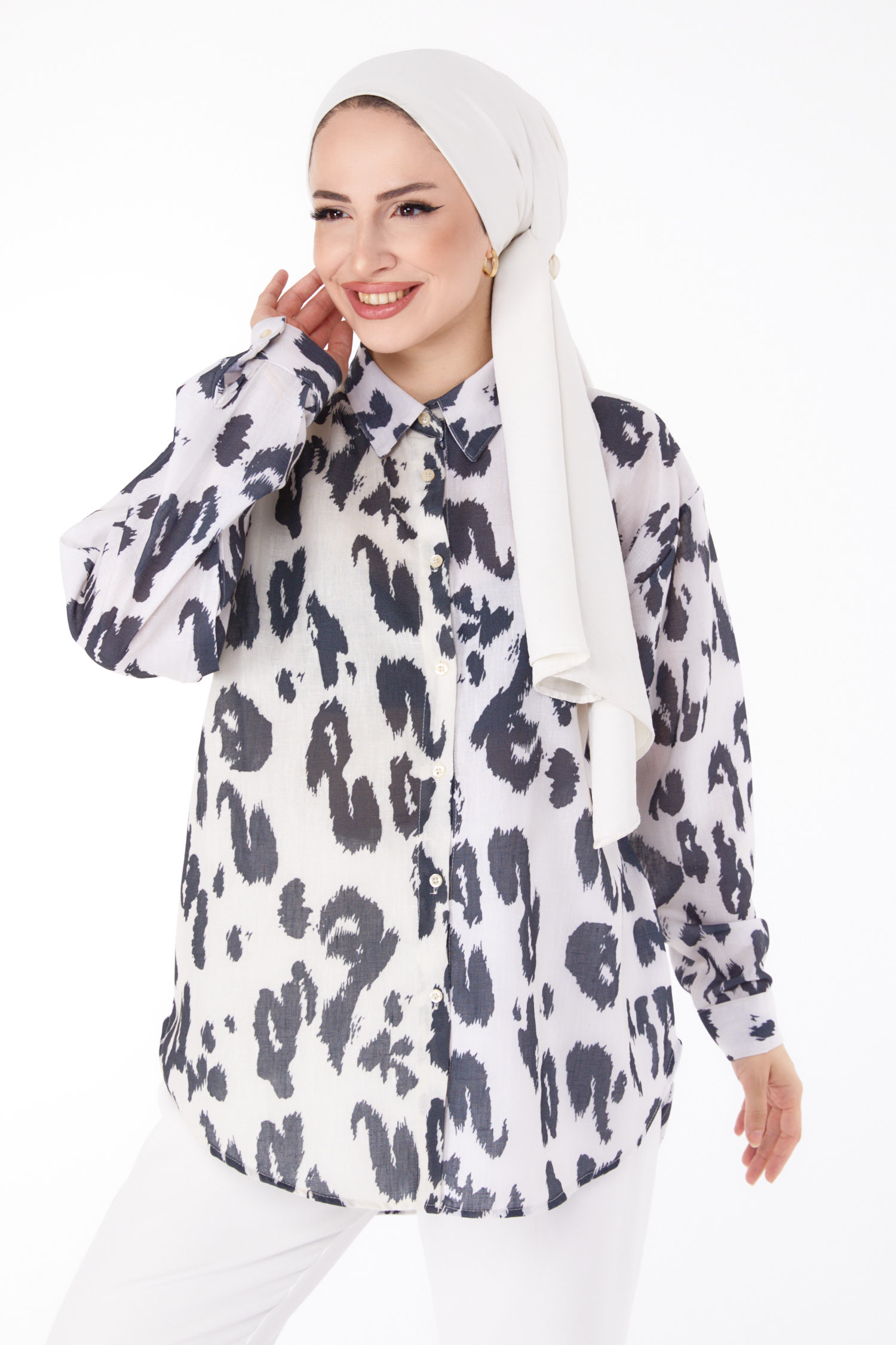 Desenli Tunik Siyah - 25643 - 1