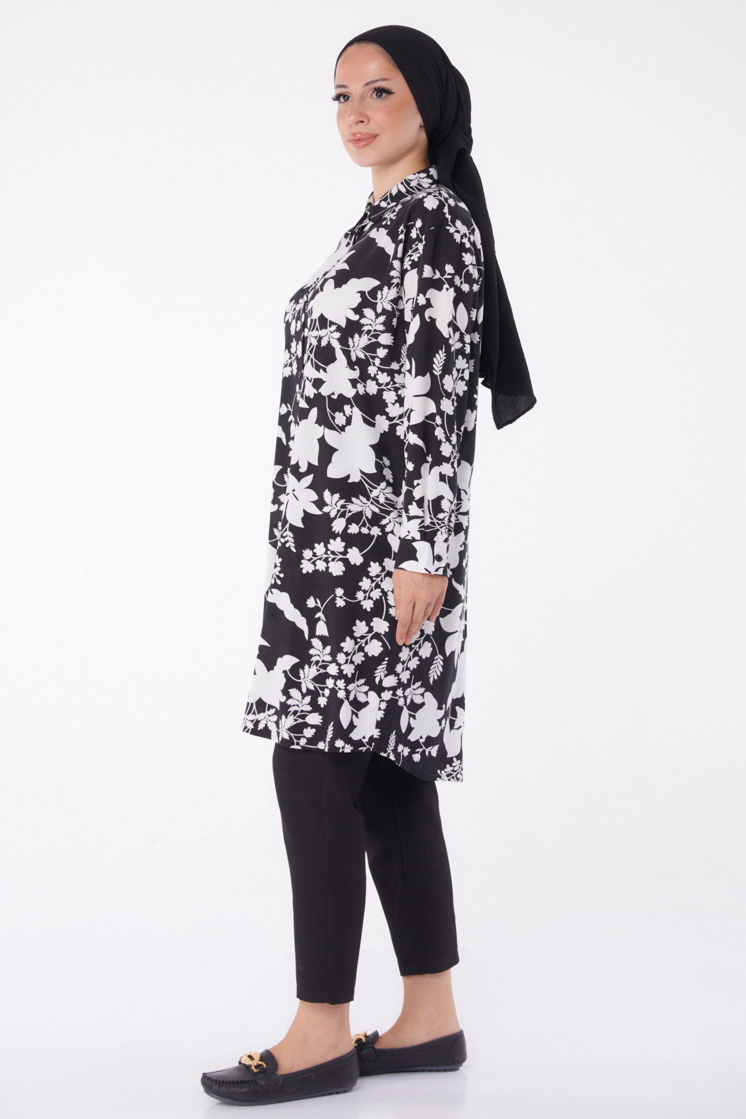 Desenli Tunik Siyah - 26002 - 4