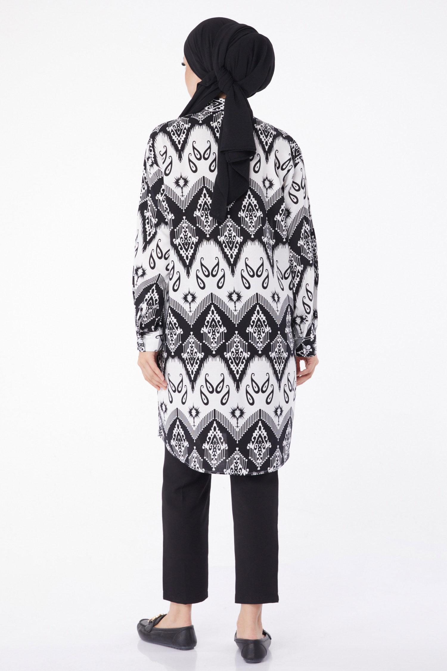 Desenli Tunik Siyah - 26007 - 5