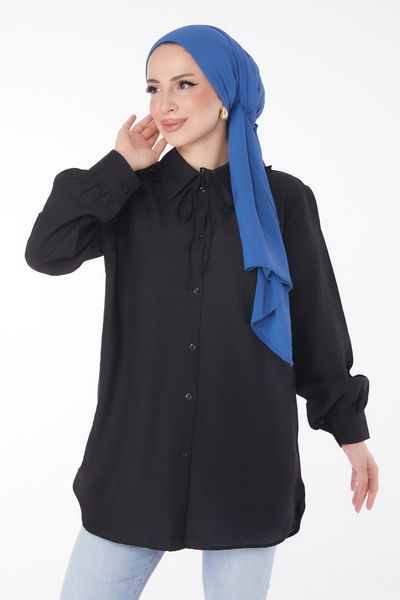İp Detaylı Tunik Siyah - 25835 