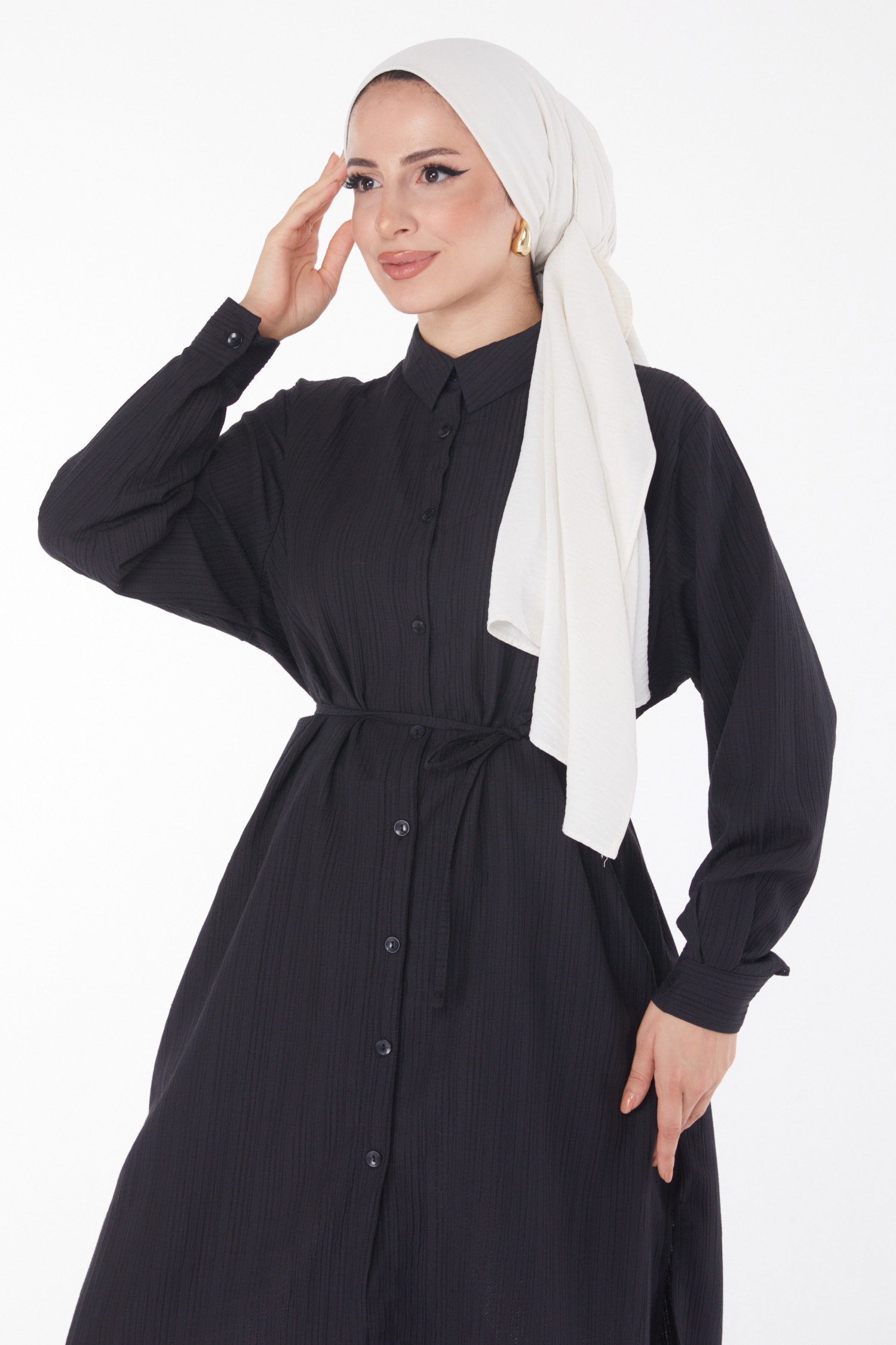 Kuşaklı Tunik Siyah - 25889 - 2