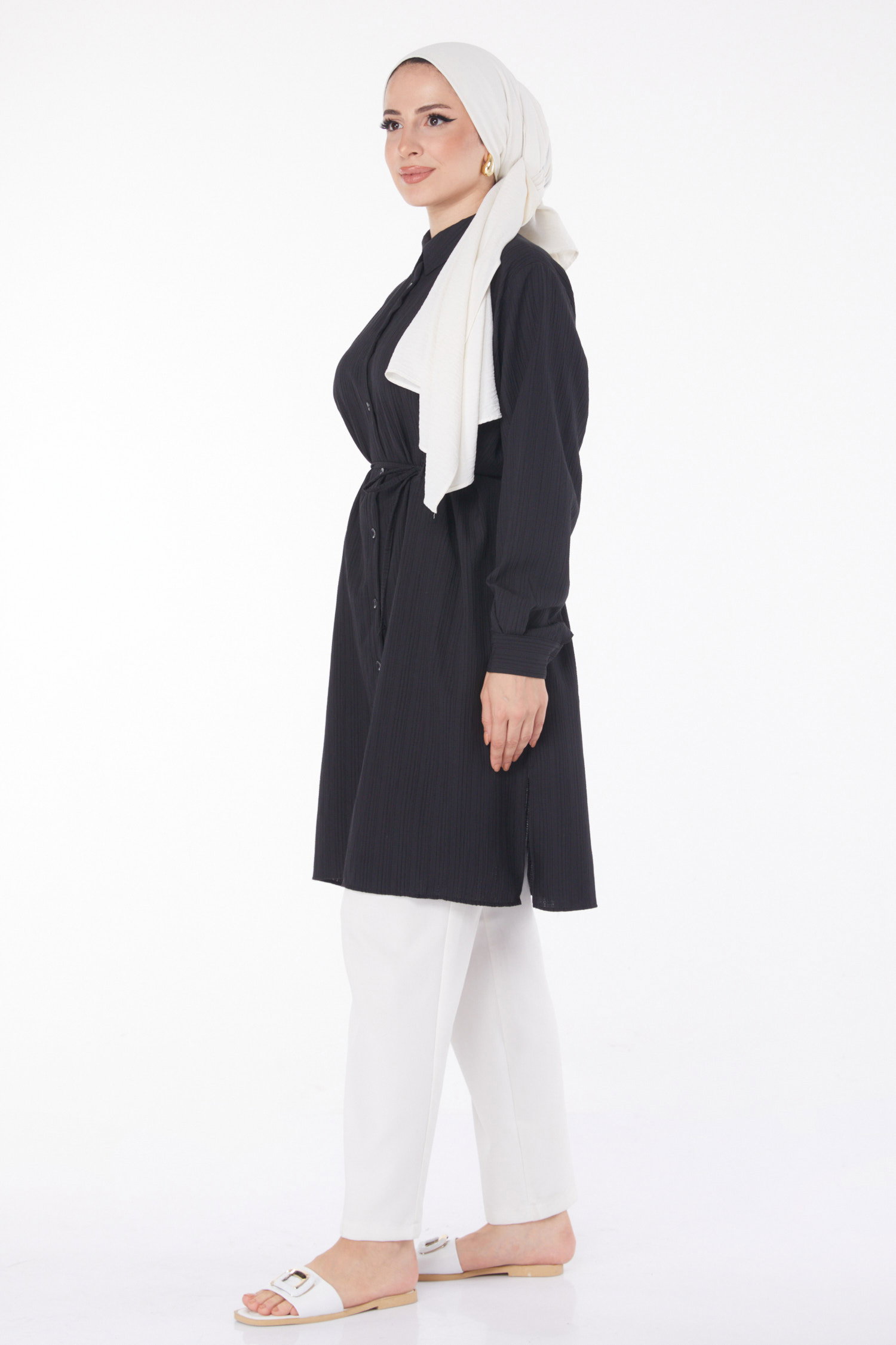 Kuşaklı Tunik Siyah - 25889 - 4
