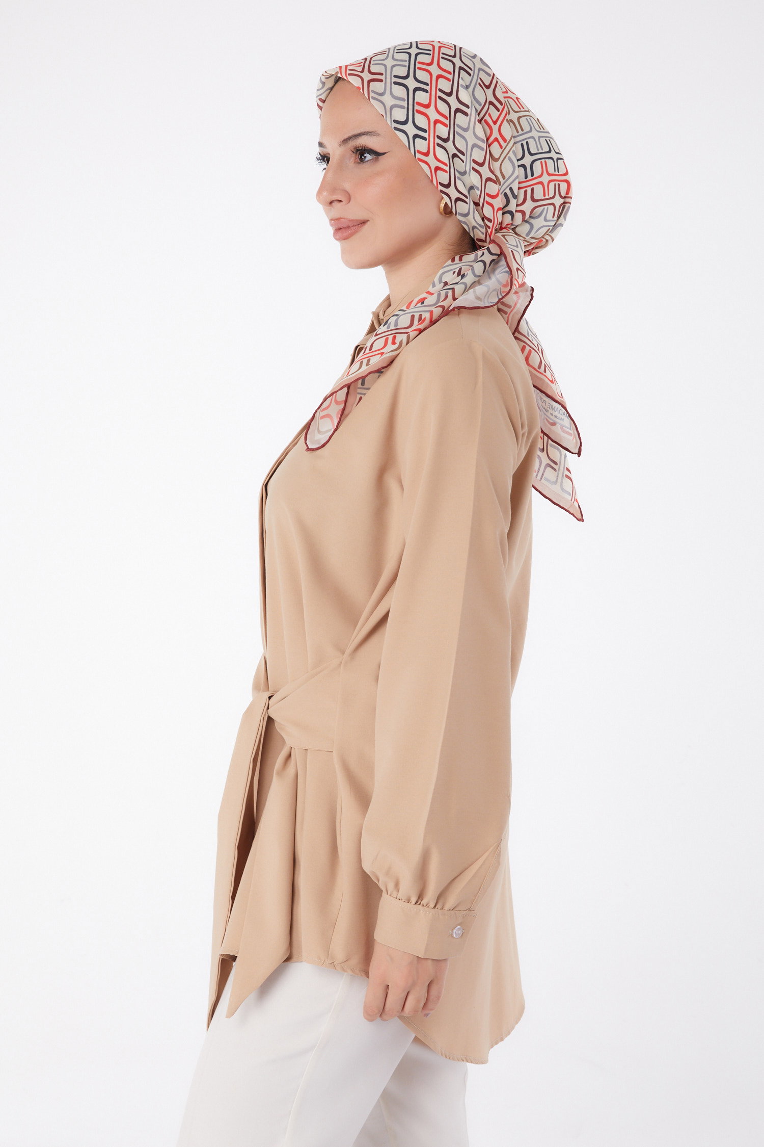 Bağcık Detaylı Tunik Vizon - 13250 - 3