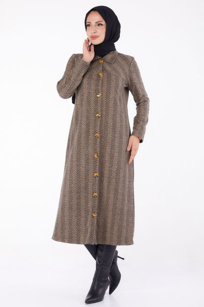Düğmelı Kap Vizon - 13307 