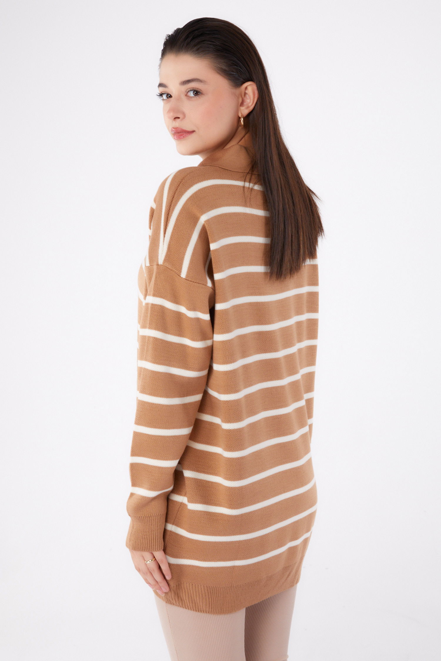 Kolyeli Triko Tunik Vizon - 26422 - 4