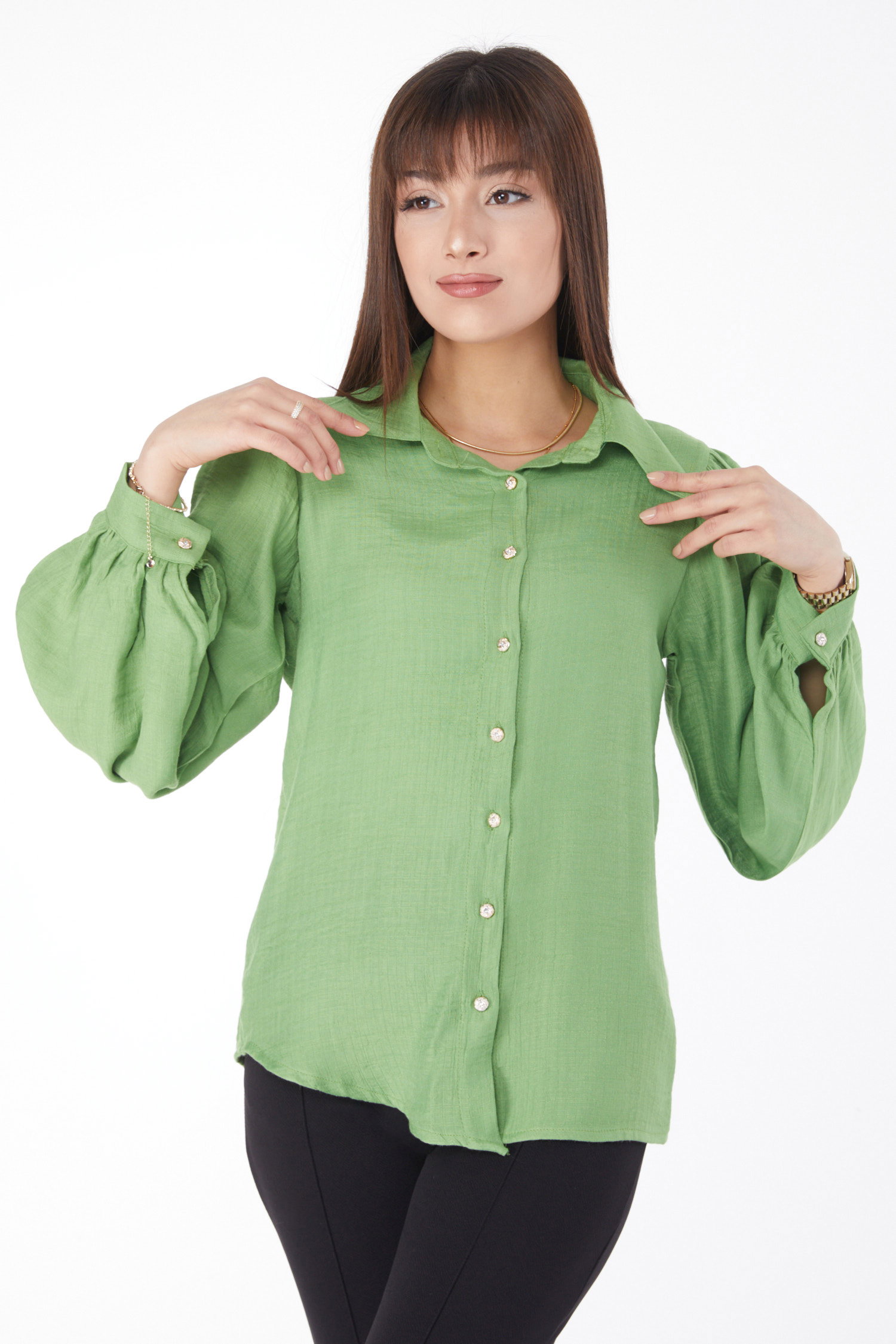 Balon Kol Gömlek Yesil - 24998 - 1