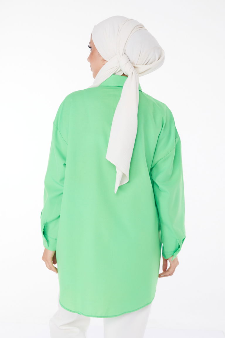 Cep Taş Detaylı Tunik Yesil - 13168 - TOFİSA