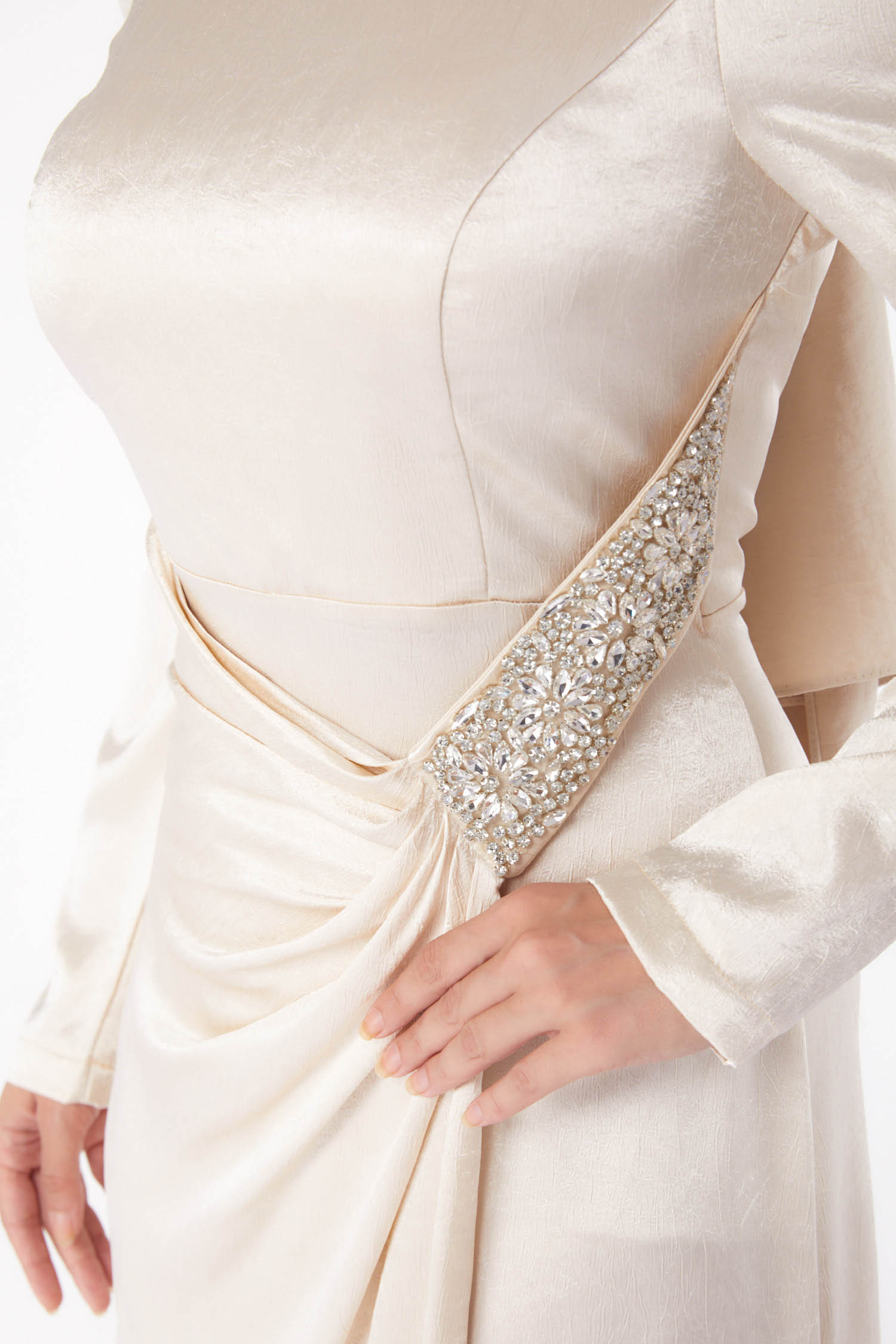 Taşlı Abiye Elbise Bej - 26192 - 6