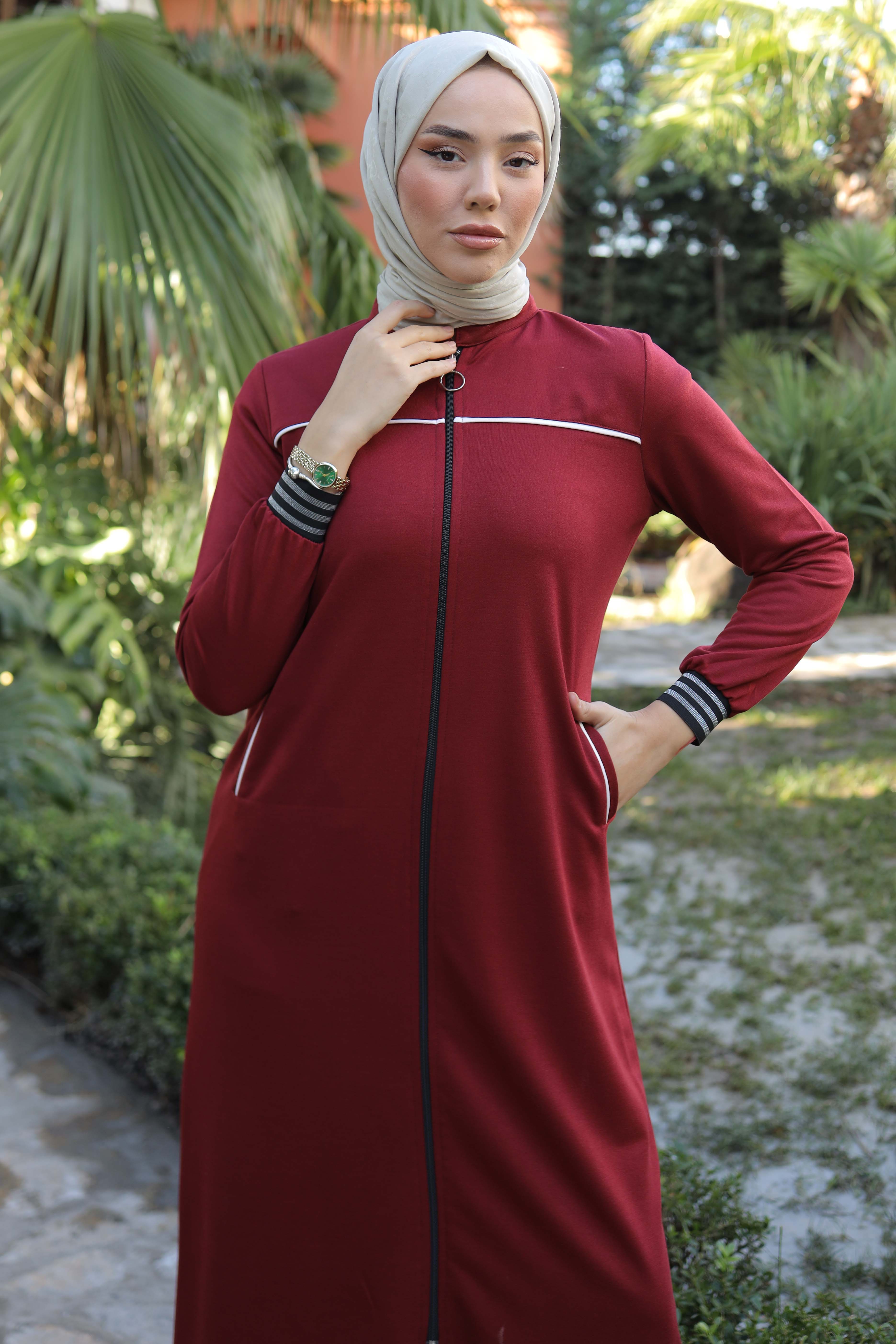 Şeritli Kap Bordo - 13346 - 4